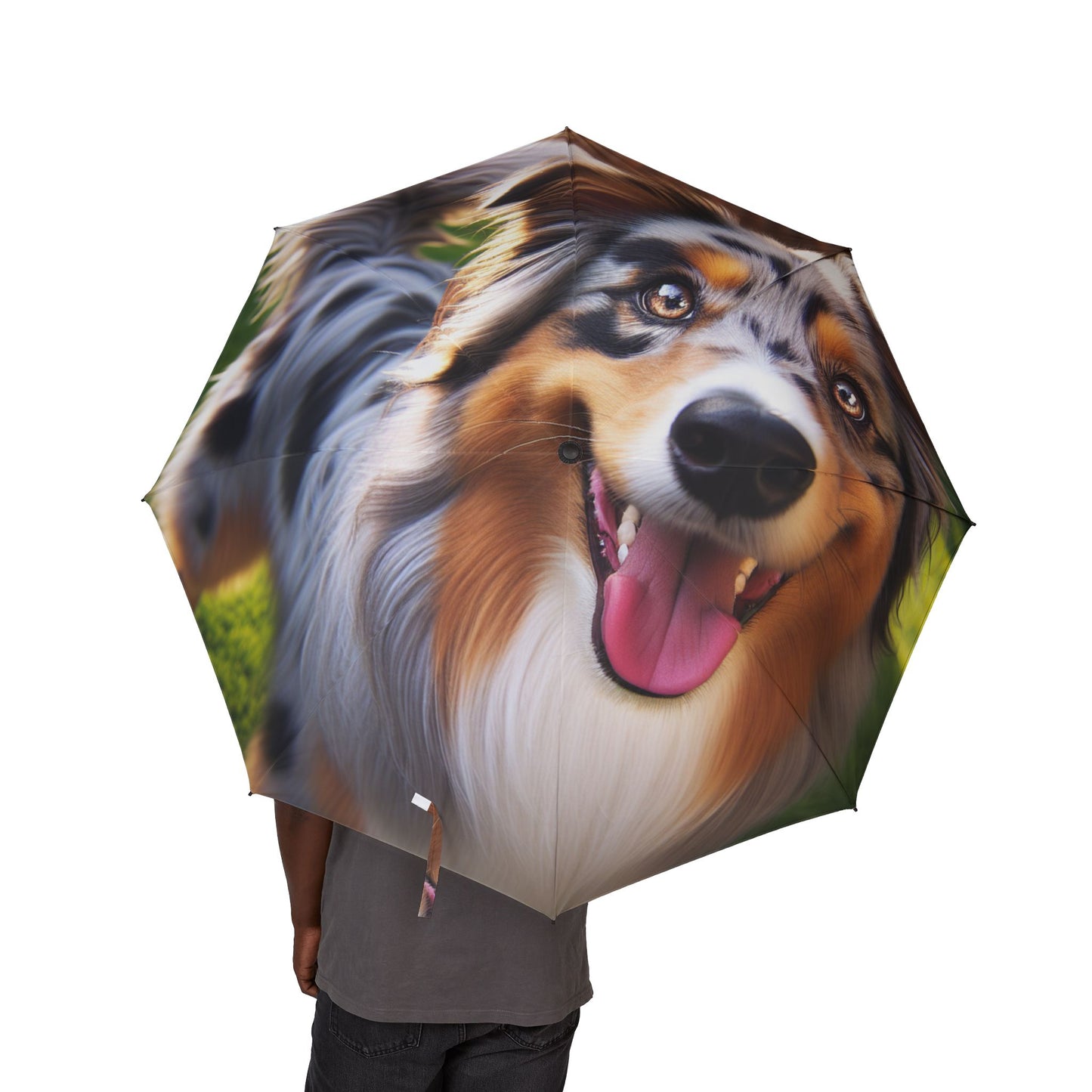 Australian Shepherd Semi-Automatic Foldable Umbrella