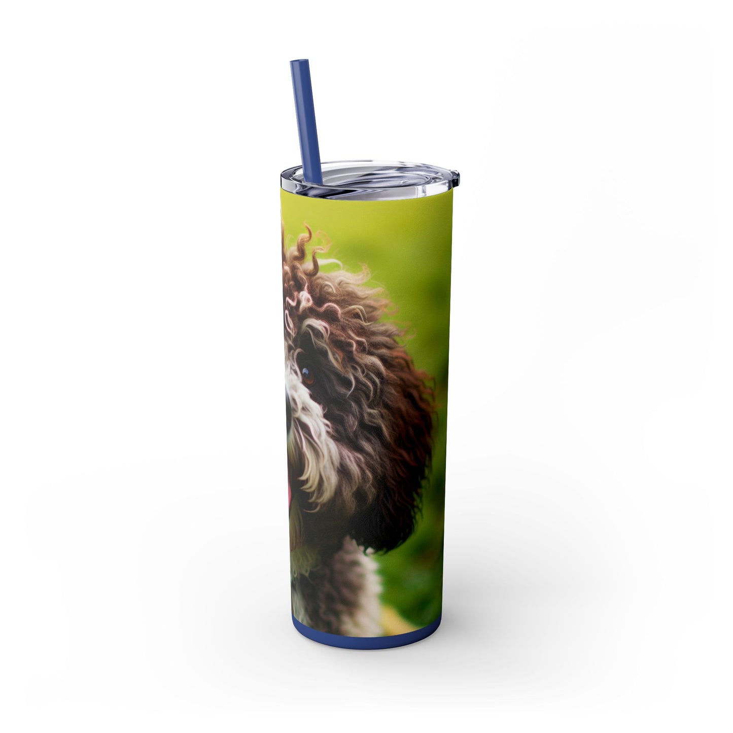 Spanish Water Dog Skinny Tumbler with Straw, 20oz