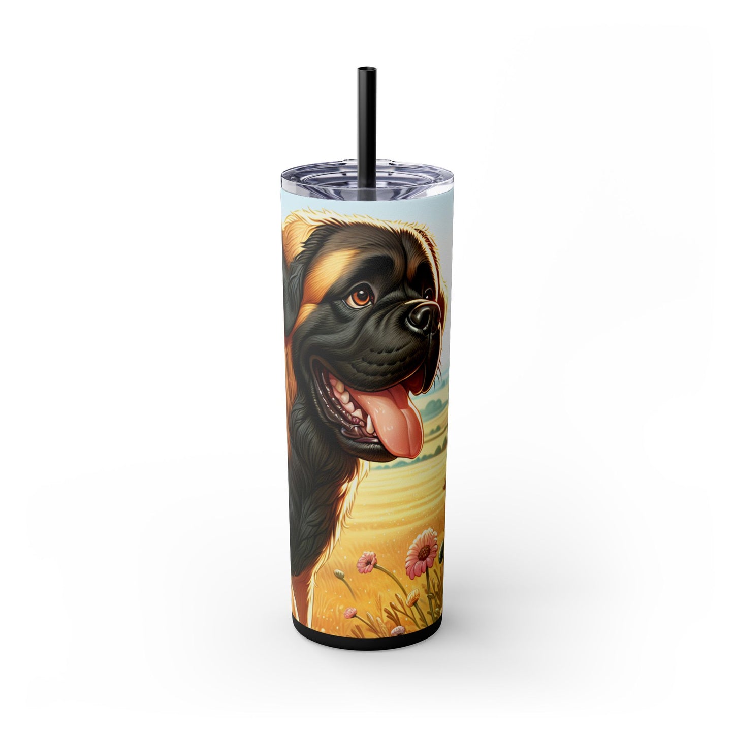Spanish Mastiff Skinny Tumbler with Straw, 20oz
