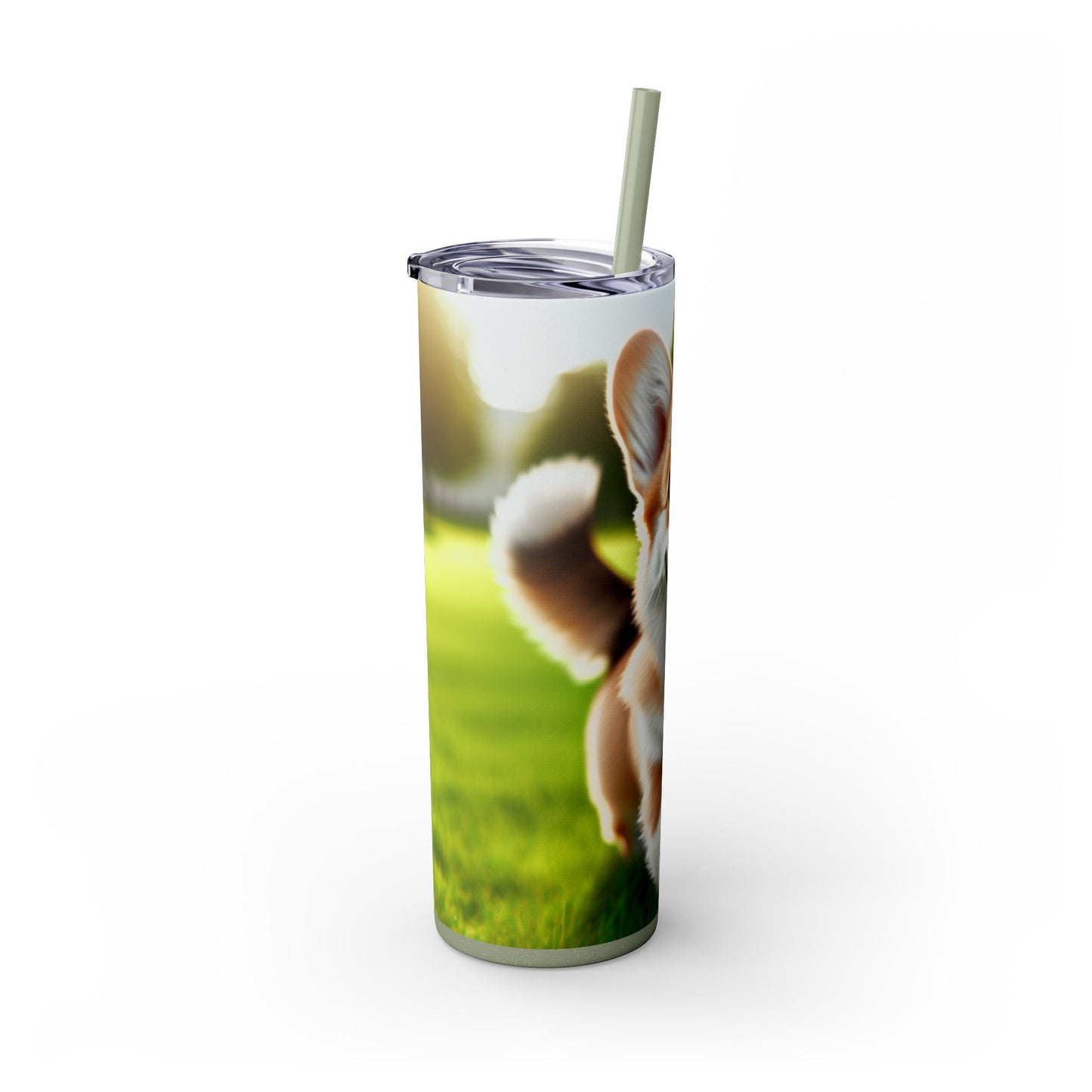 Welsh Corgi Pembroke Skinny Tumbler with Straw, 20oz