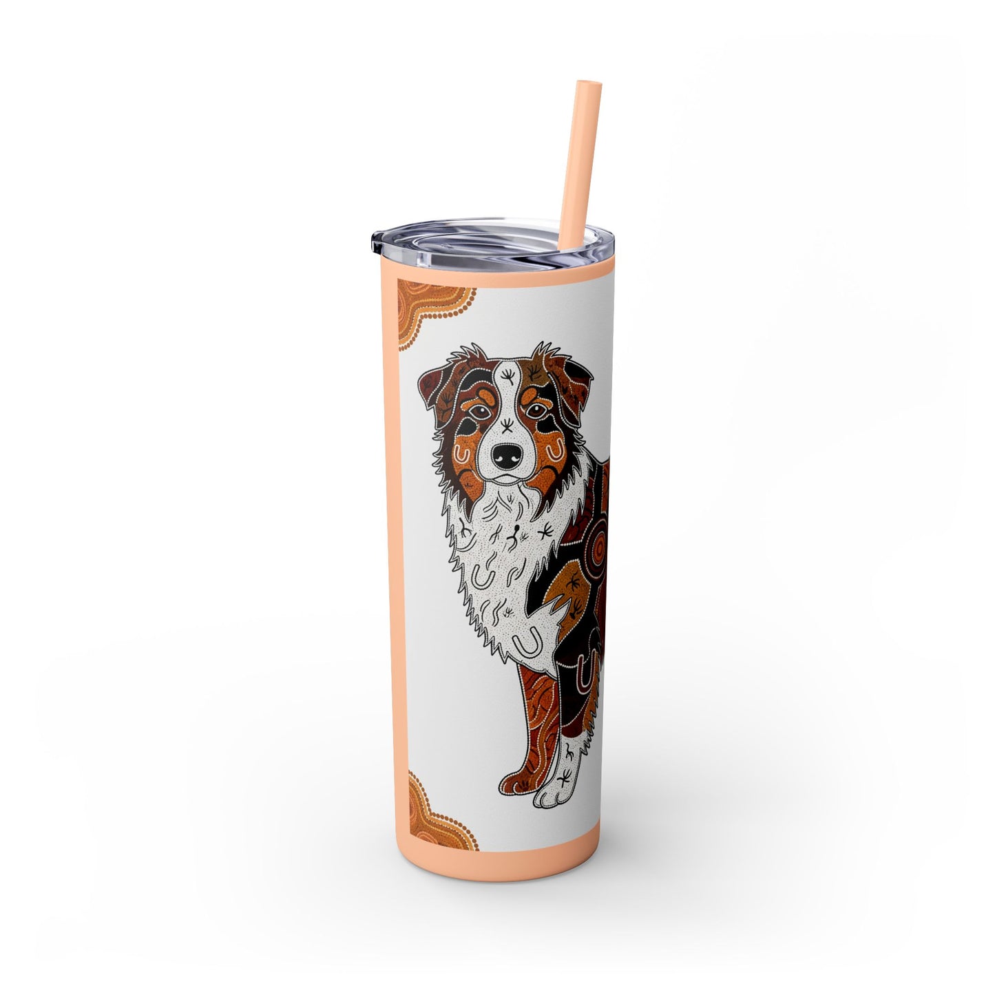 Australian Shepherd Skinny Tumbler with Straw, 20oz