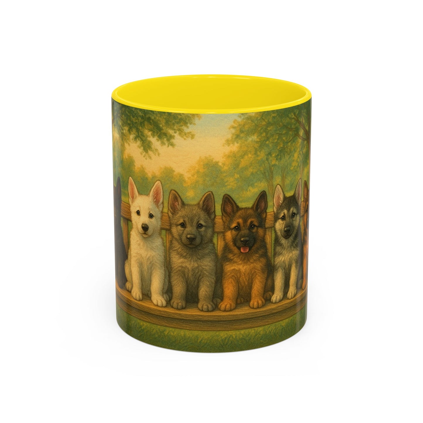 German Shepherd puppies Accent Coffee Mug - Perfect Gift for Dog Lovers