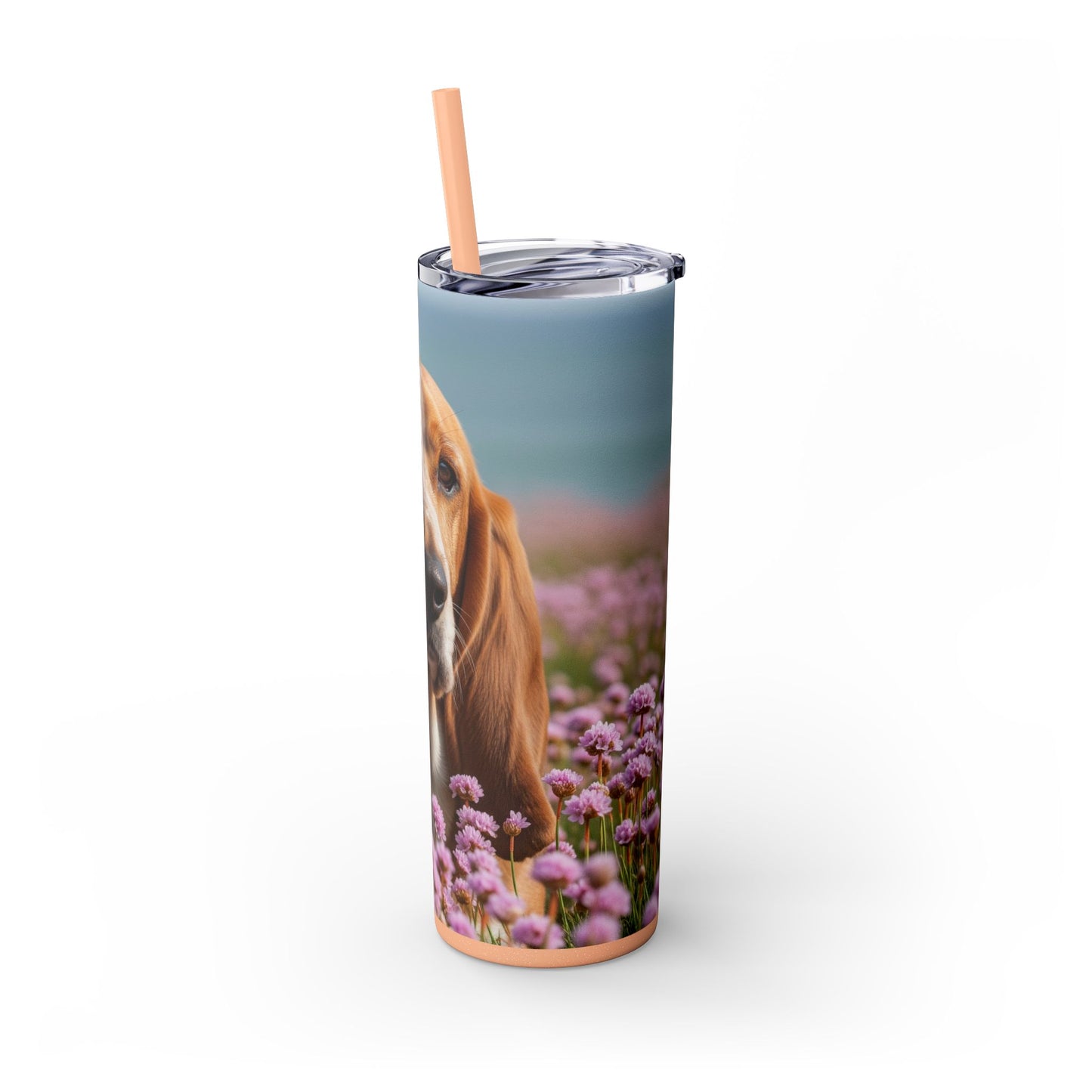 Basset Fauve de Bretagne Skinny Tumbler with Straw, 20oz