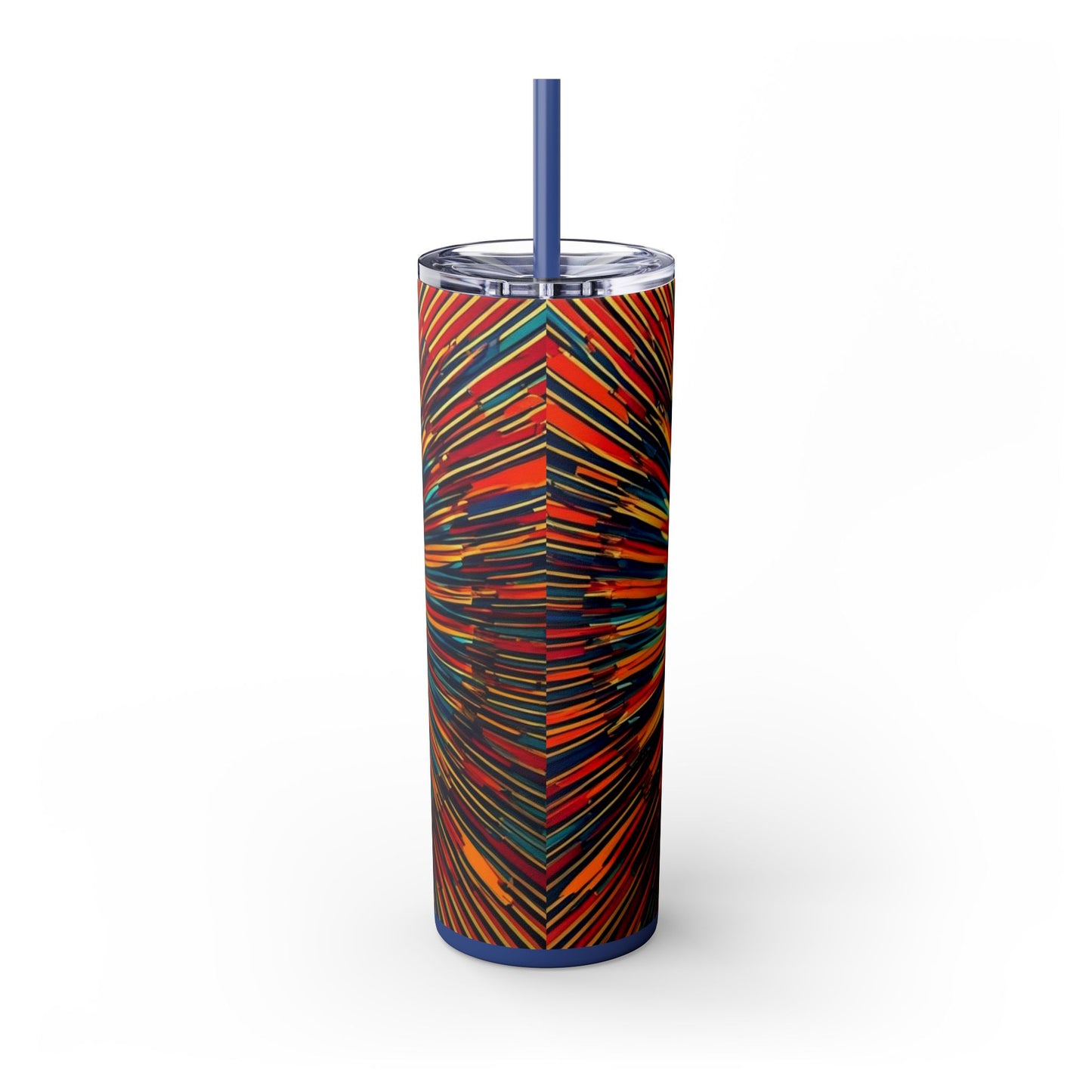 Optical Illusion Skinny Tumbler with Straw, 20oz
