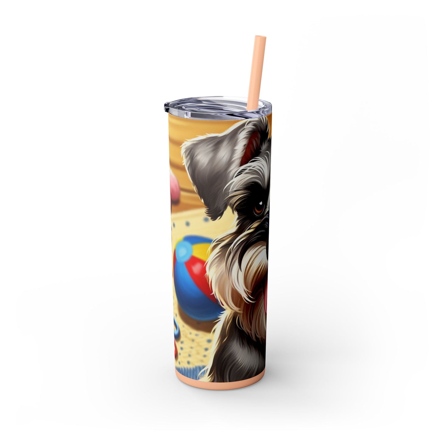 Miniature Schnauzer Skinny Tumbler with Straw, 20oz