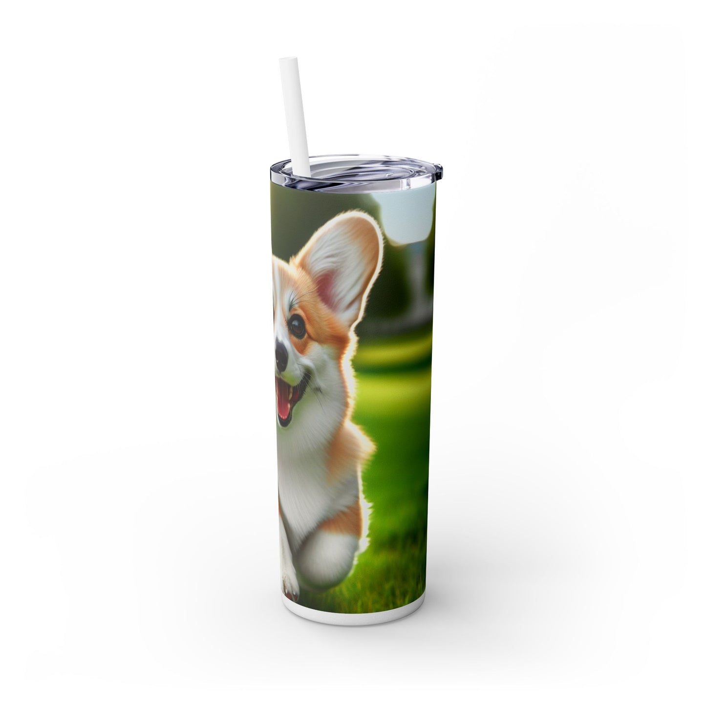 Welsh Corgi Pembroke Skinny Tumbler with Straw, 20oz