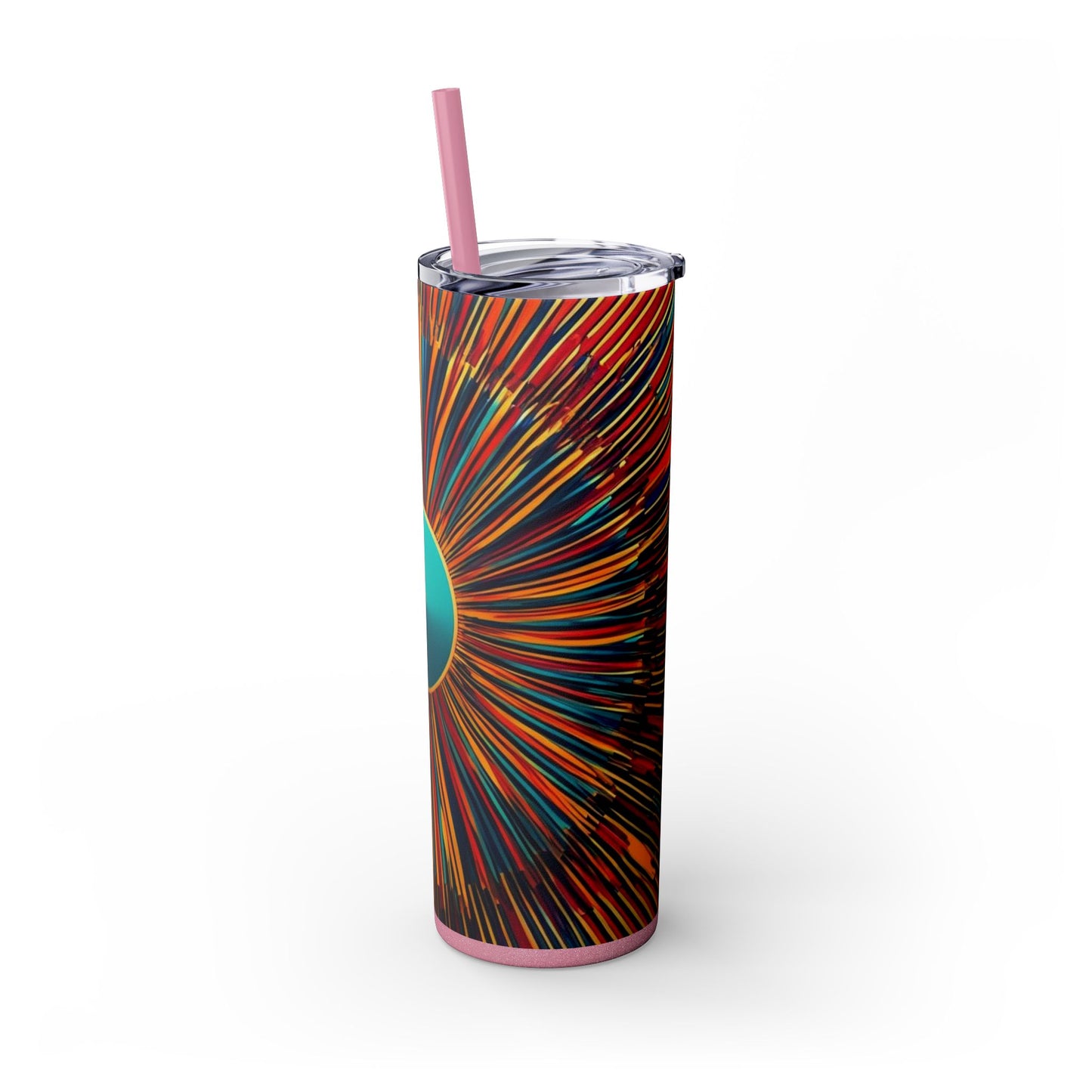 Optical Illusion Skinny Tumbler with Straw, 20oz