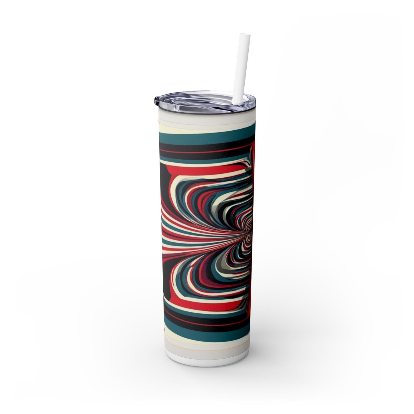 Optical Illusion Skinny Tumbler with Straw, 20oz
