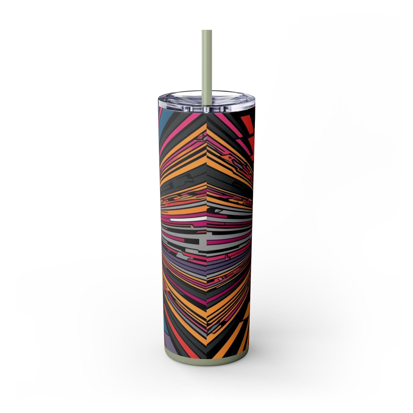 Optical Illusion Skinny Tumbler with Straw, 20oz