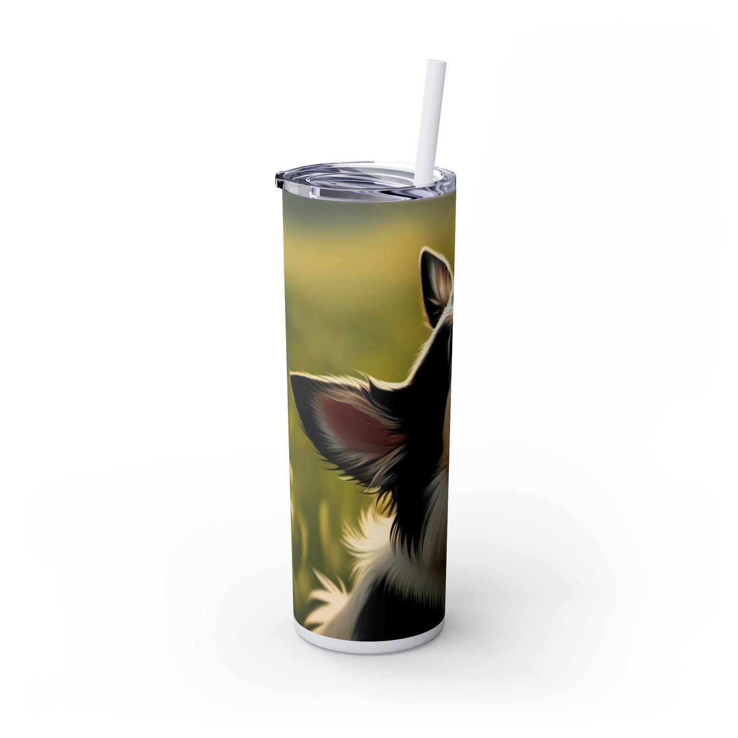 Swedish Vallhund Skinny Tumbler with Straw, 20oz