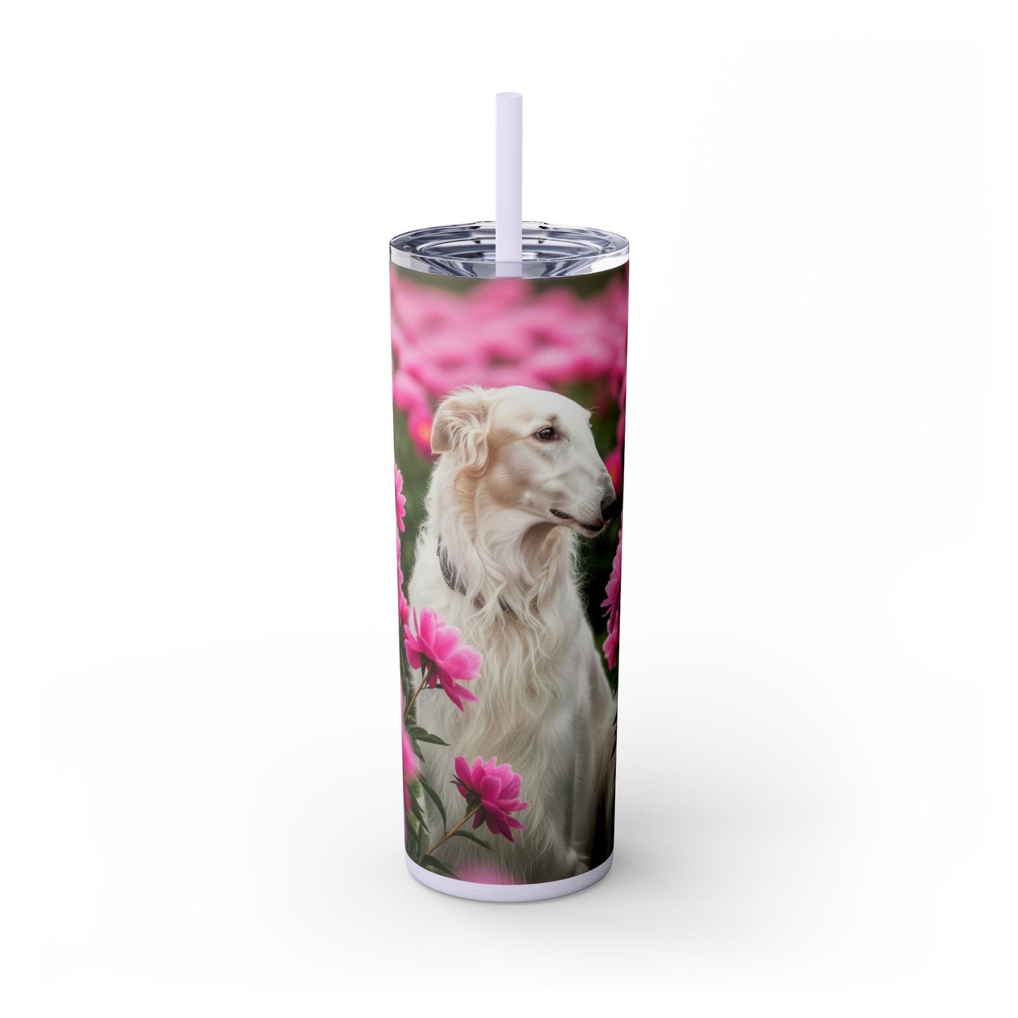 Borzoi Skinny Tumbler with Straw, 20oz