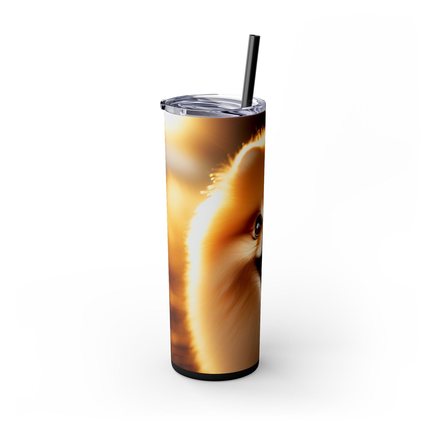 Pomeranian Skinny Tumbler with Straw, 20oz