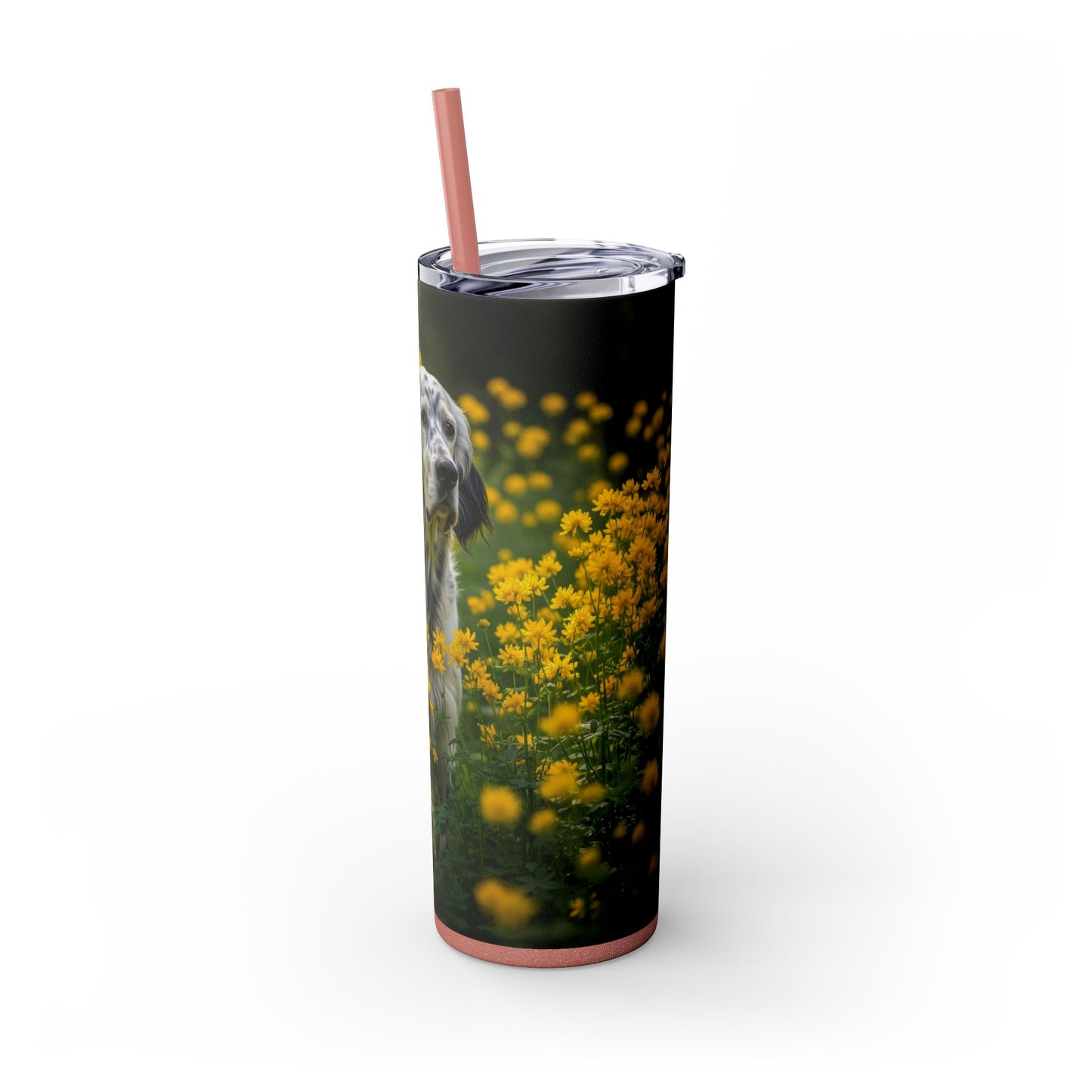 English Setter Skinny Tumbler with Straw, 20oz