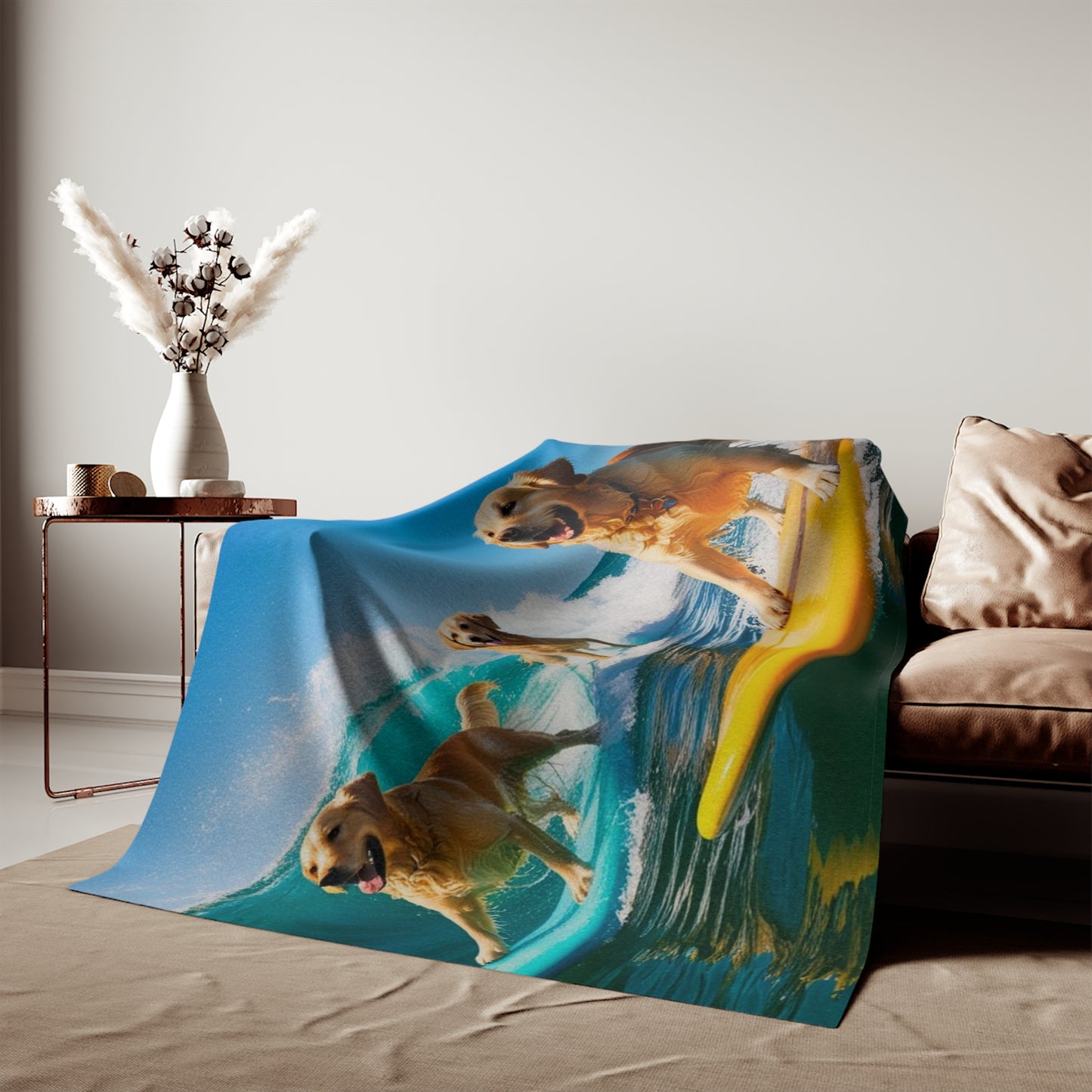 Surf Dogs Sweatshirt Blanket