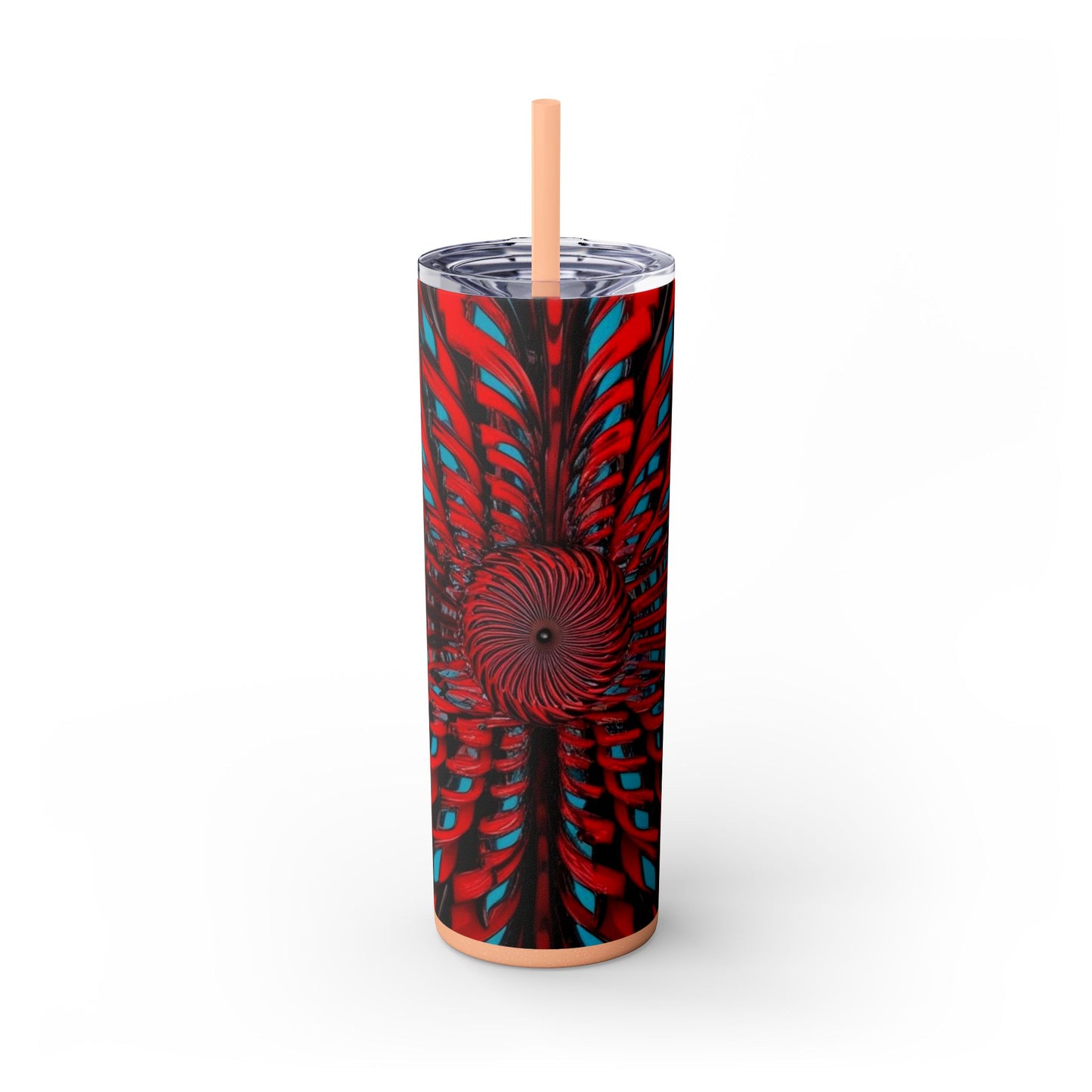 Optical Illusion Skinny Tumbler with Straw, 20oz