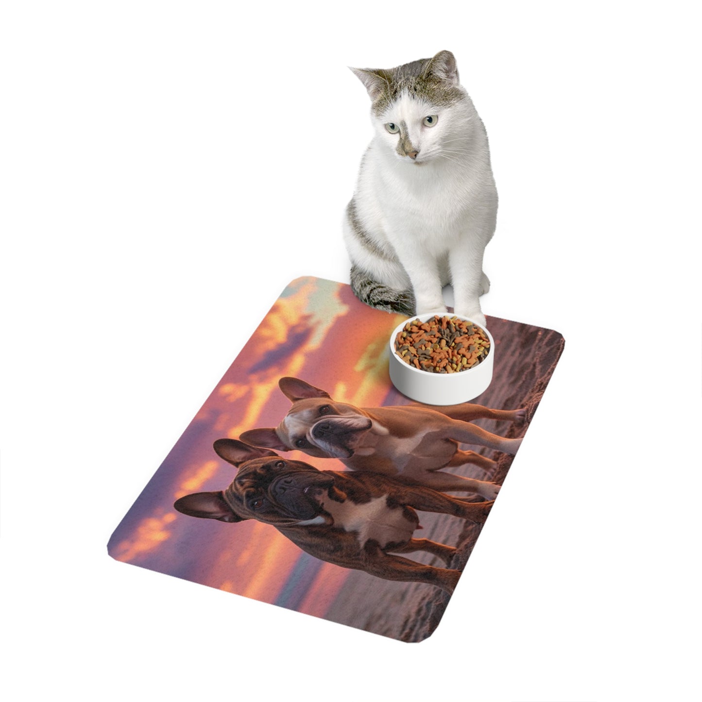 Pet Food Mat (12x18) - French Bulldog Love