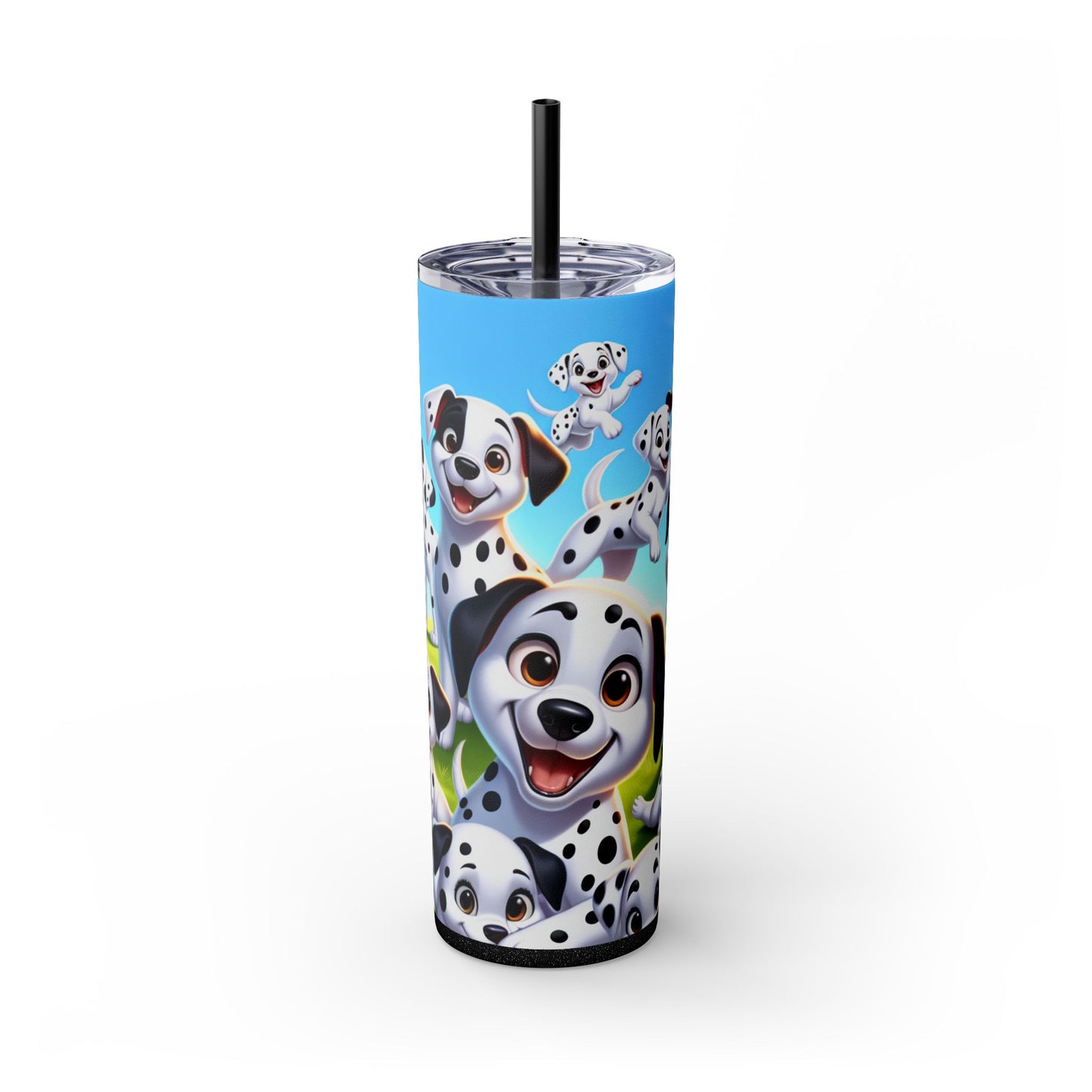 Dalmatian Skinny Tumbler with Straw, 20oz