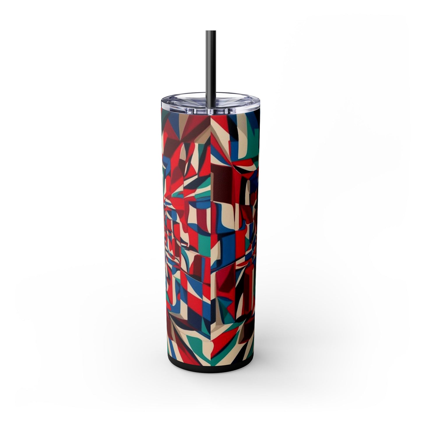 Optical Illusion Skinny Tumbler with Straw, 20oz