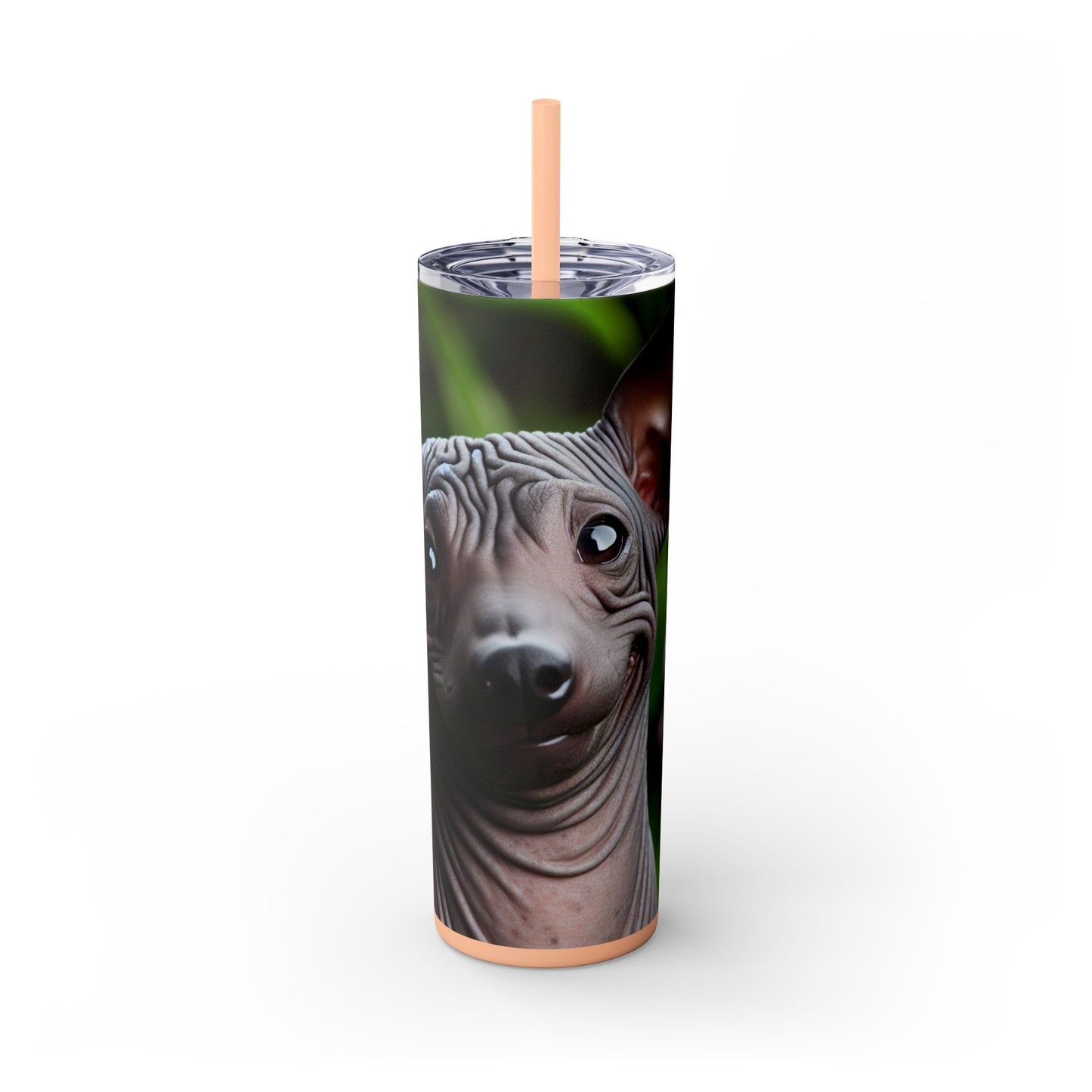 Peruvian Hairless Dog Skinny Tumbler with Straw, 20oz