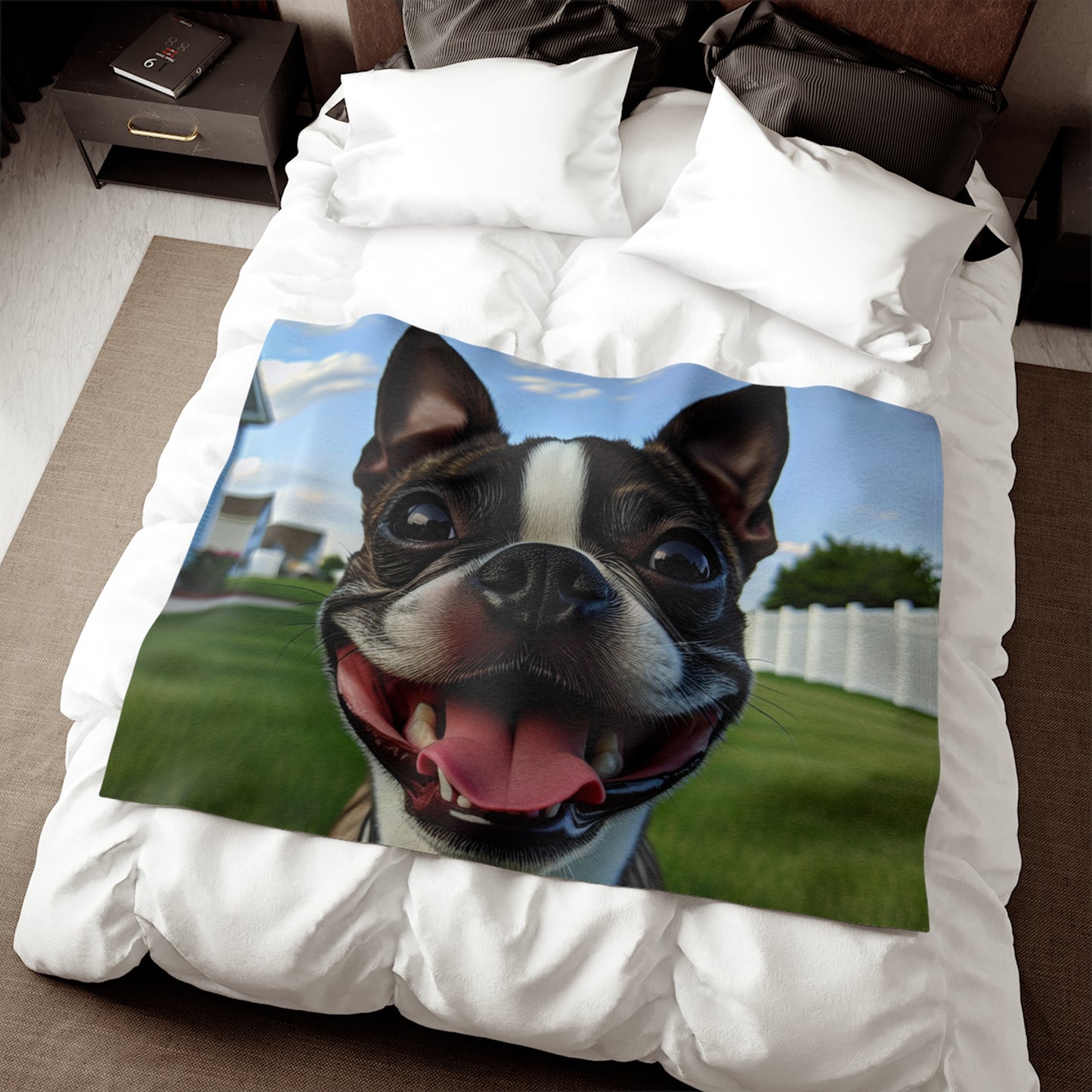 Boston Terrier Sweatshirt Blanket
