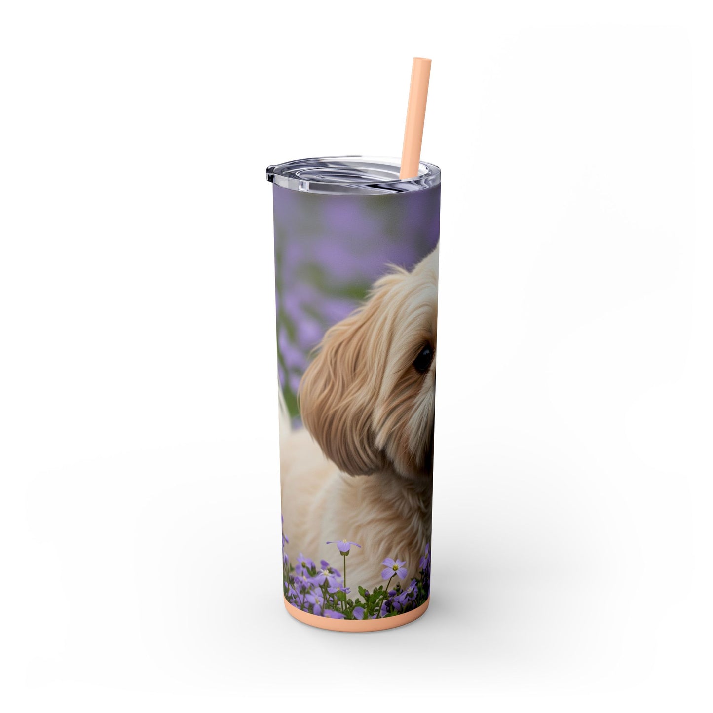 Shih-poo Skinny Tumbler with Straw, 20oz