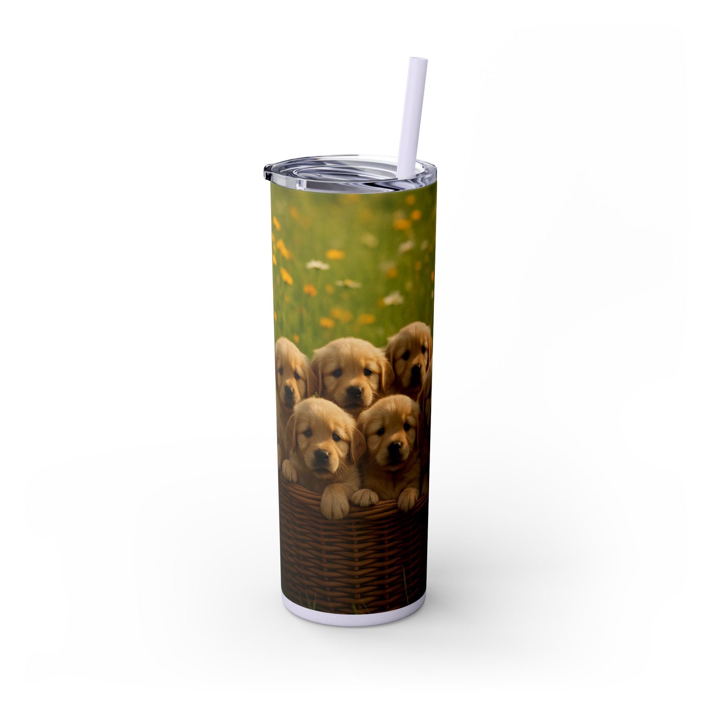 Golden Retriever puppies Tumbler with Straw, 20oz