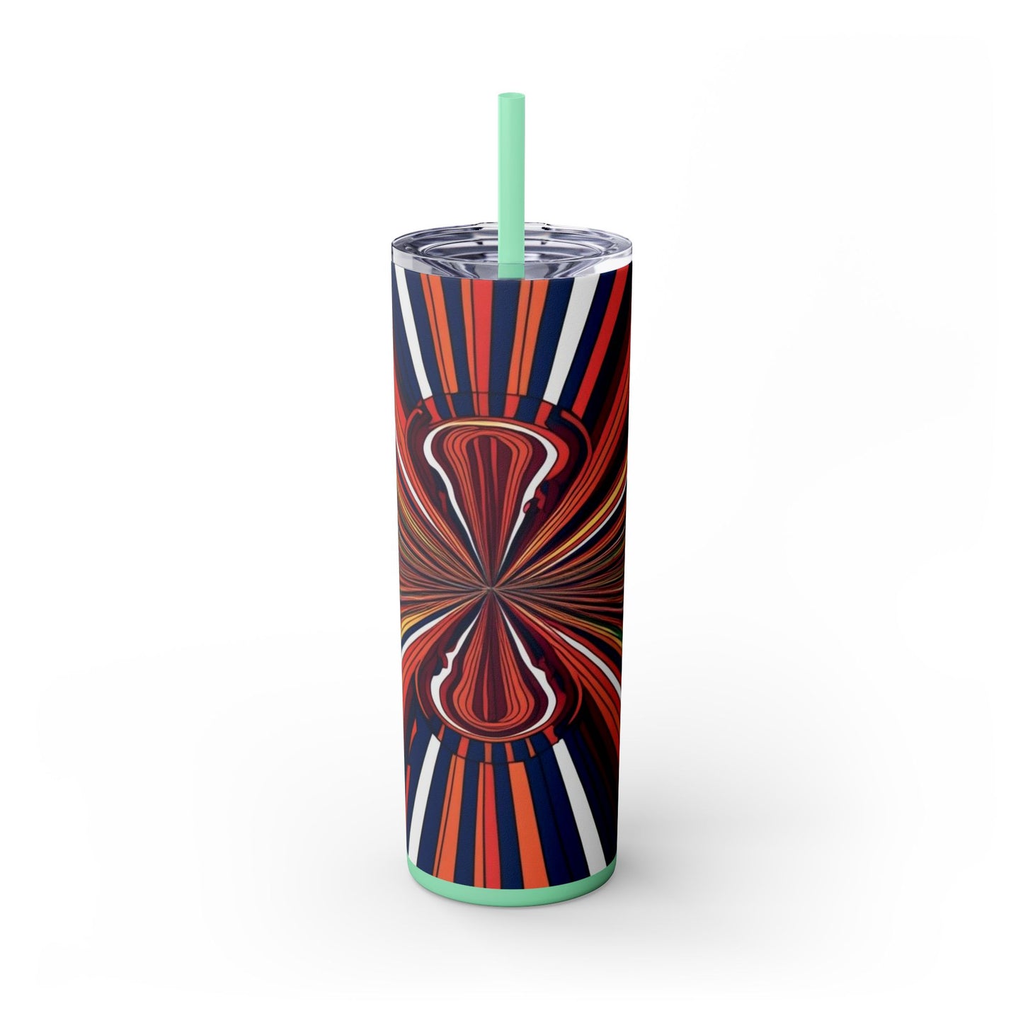 Optical Illusion Skinny Tumbler with Straw, 20oz