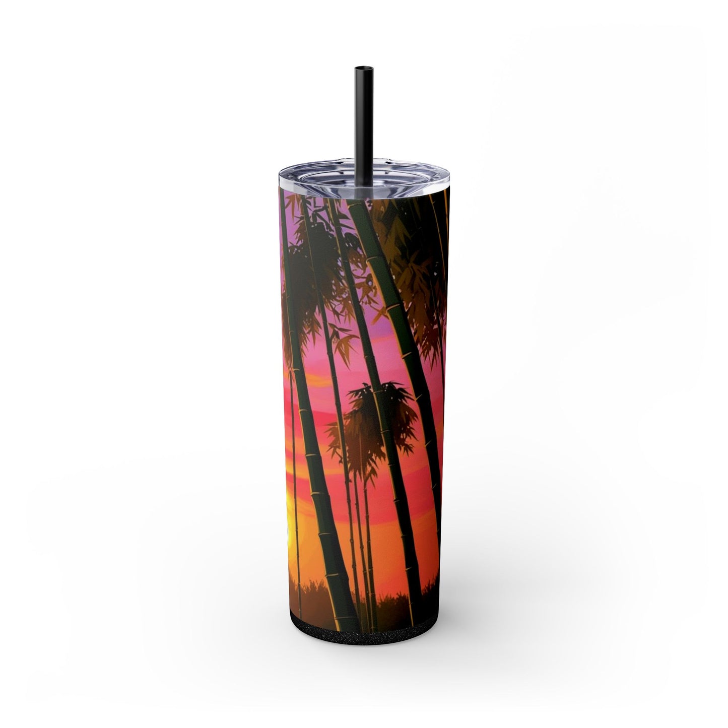 Bamboo Forest Sunrise Skinny Tumbler with Straw, 20oz