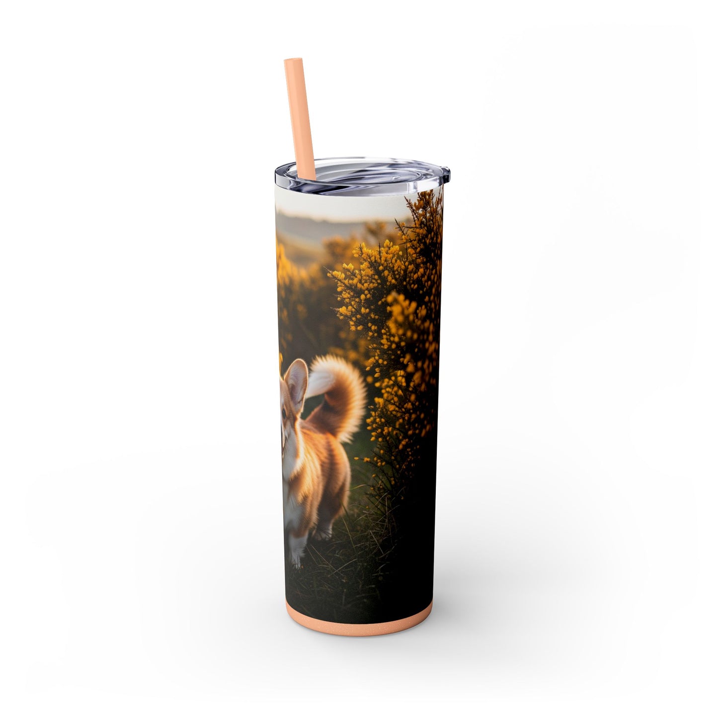 Pembroke Welsh Corgi Skinny Tumbler with Straw, 20oz