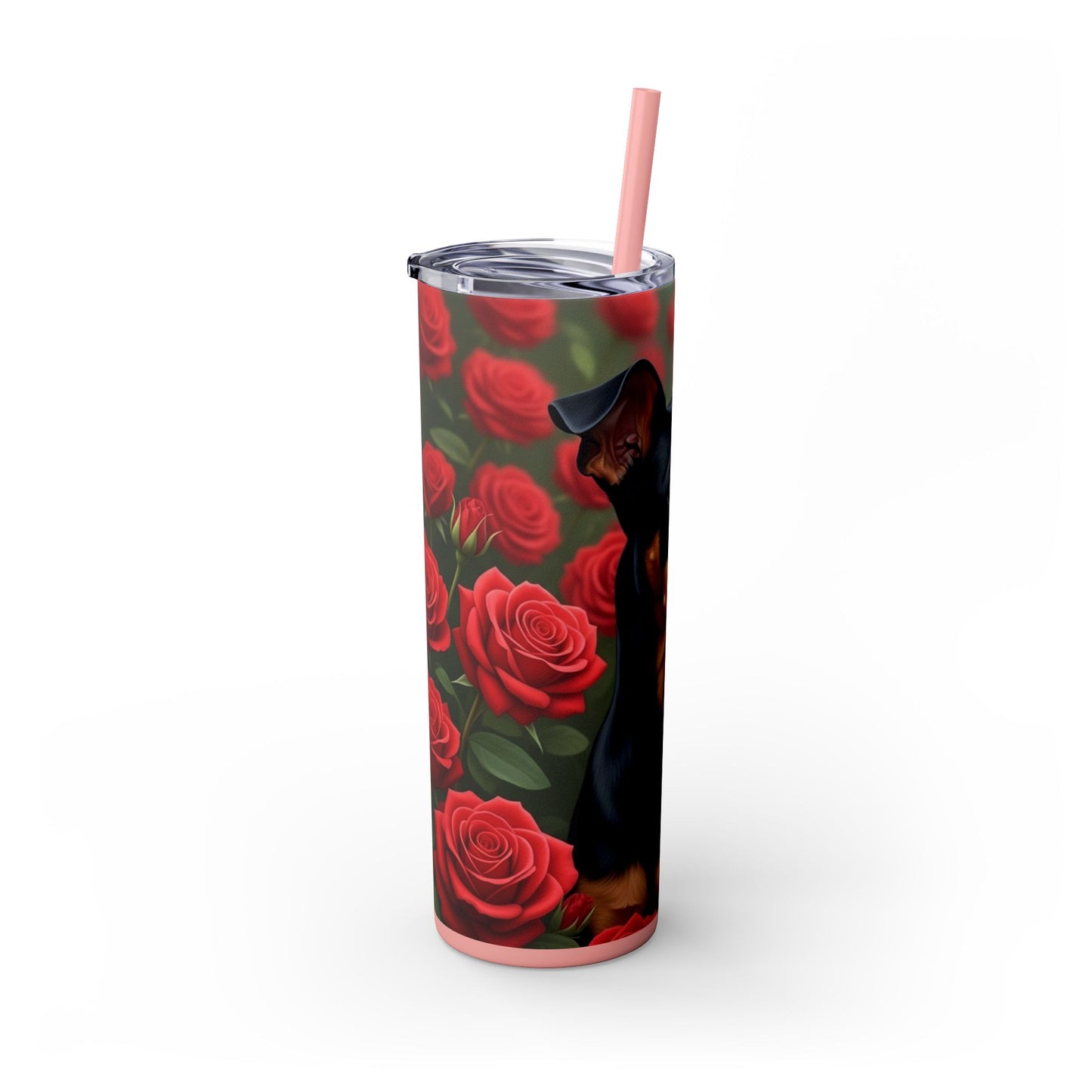 Manchester Terrier Skinny Tumbler with Straw, 20oz