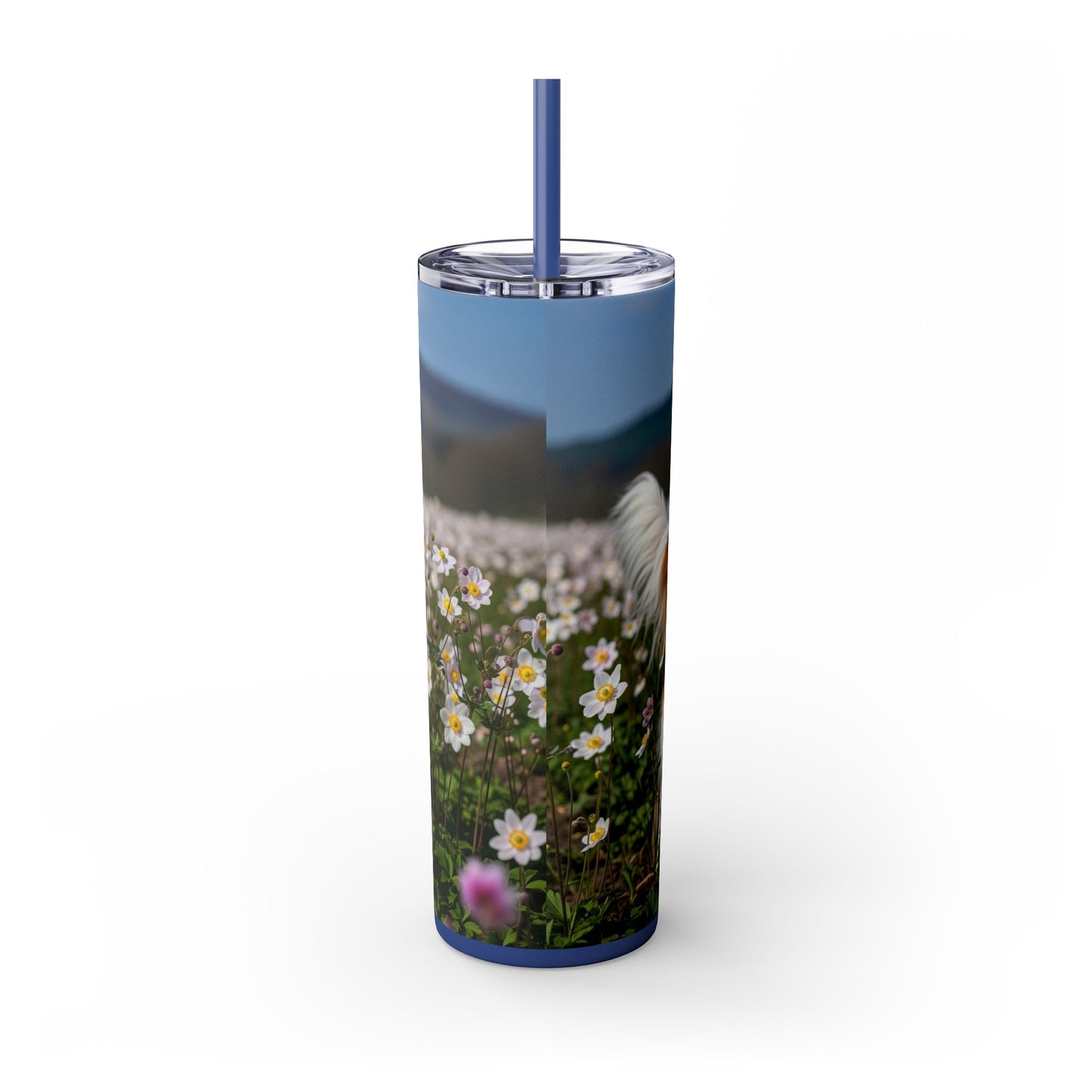Nederlandse Kooikerhondje Skinny Tumbler with Straw, 20oz