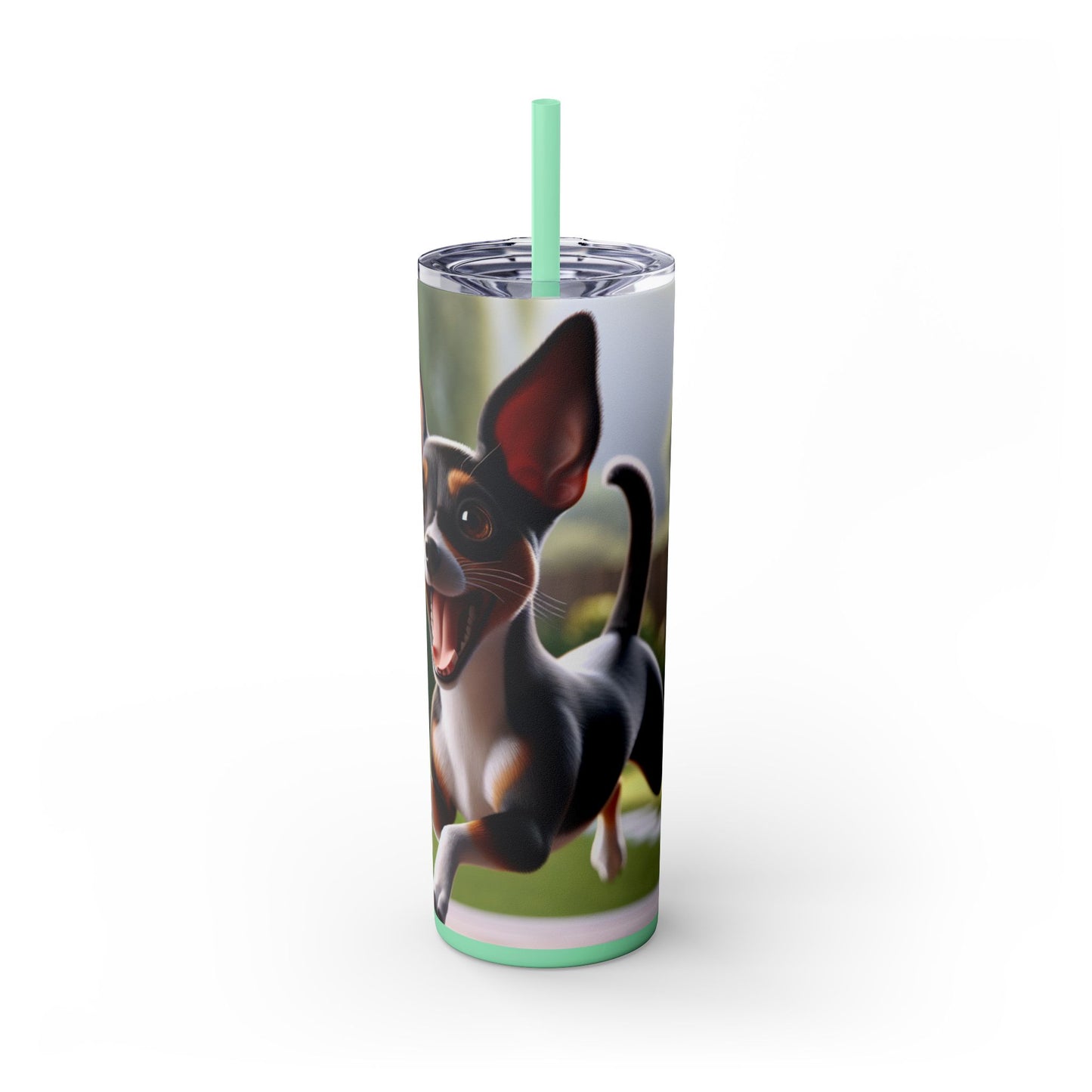 Rat Terrier Tumbler with Straw, 20oz