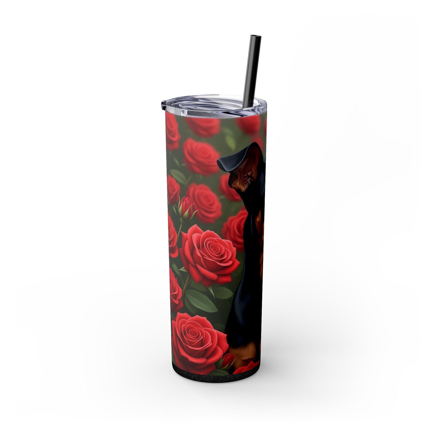Manchester Terrier Skinny Tumbler with Straw, 20oz