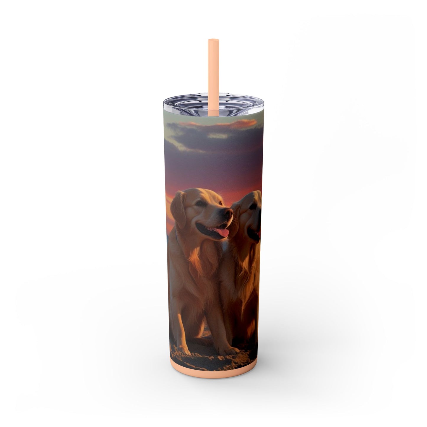 Golden Retriever Love Skinny Tumbler with Straw, 20oz