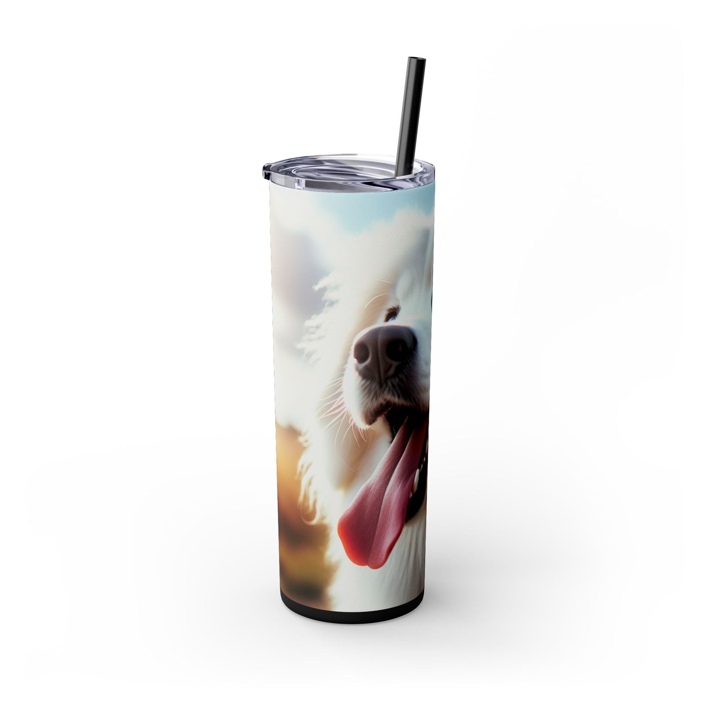 Pyrenean Mountain Dog Skinny Tumbler with Straw, 20oz