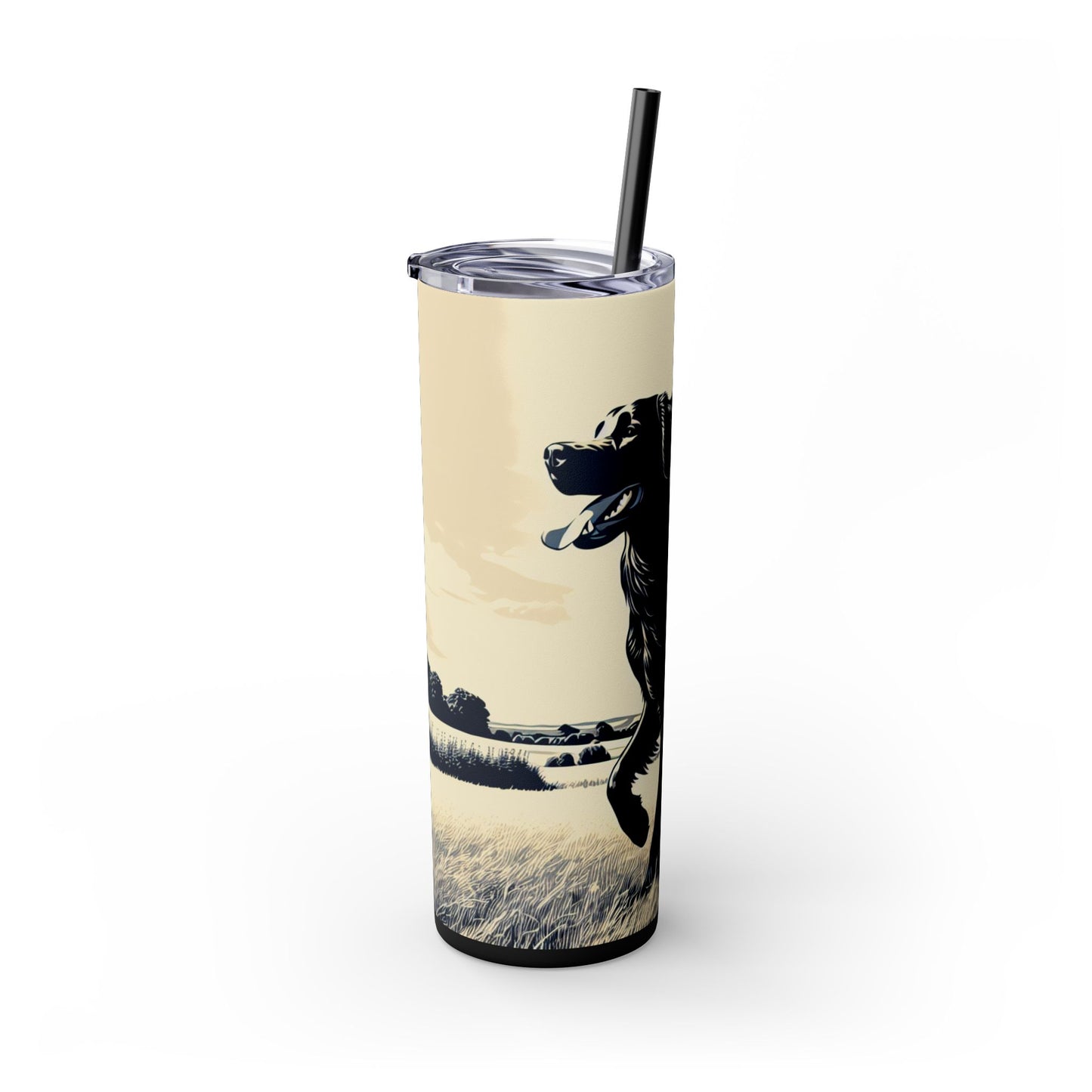 Flat Coated Retriever Tumbler with Straw, 20oz