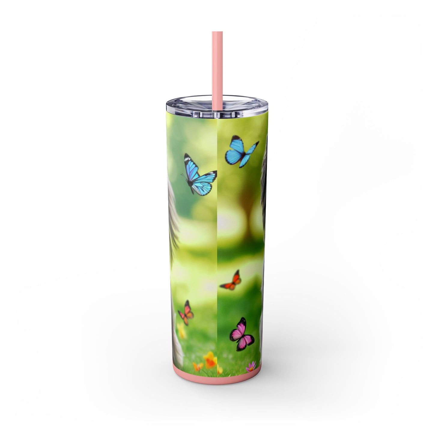 Skye Terrier Skinny Tumbler with Straw, 20oz