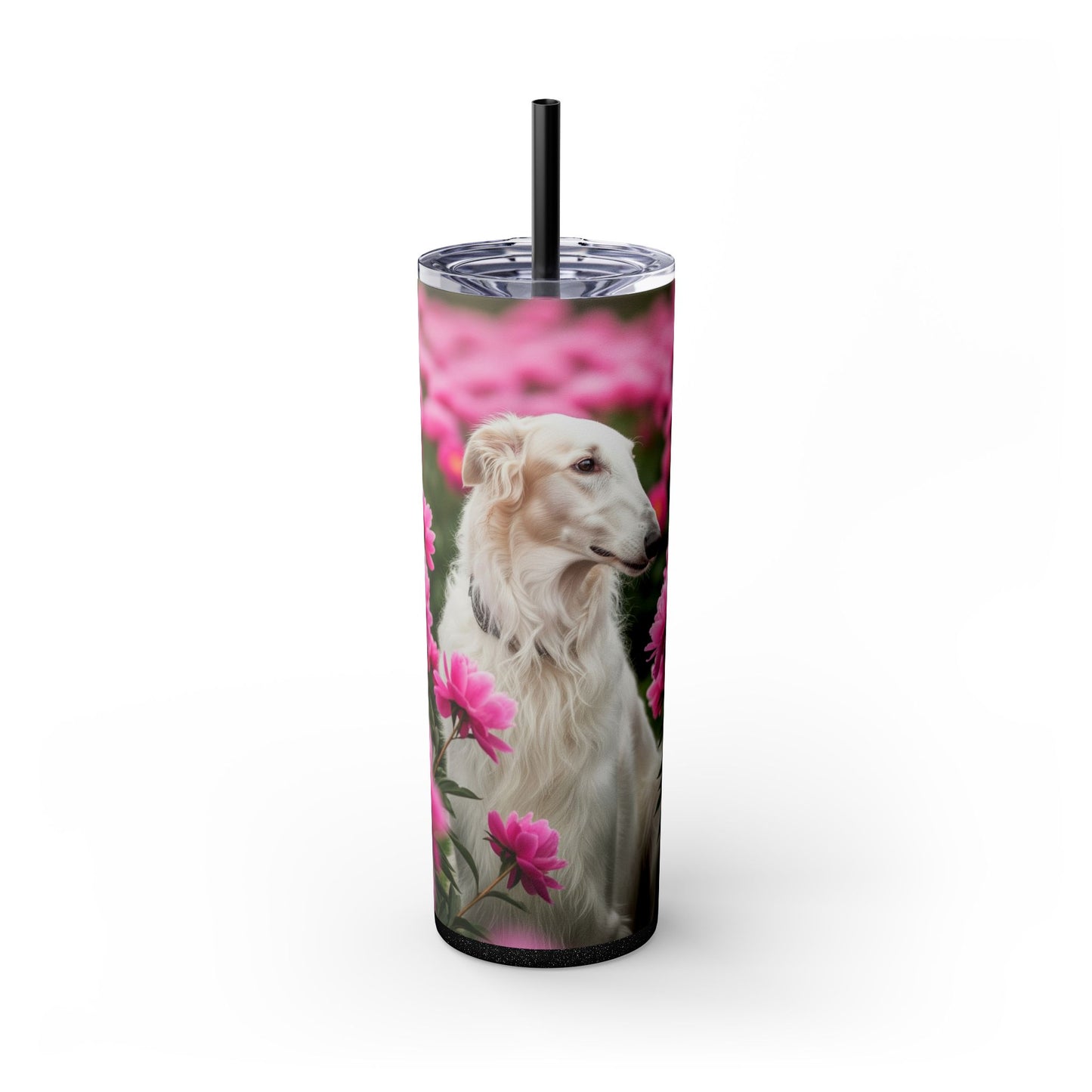Borzoi Skinny Tumbler with Straw, 20oz