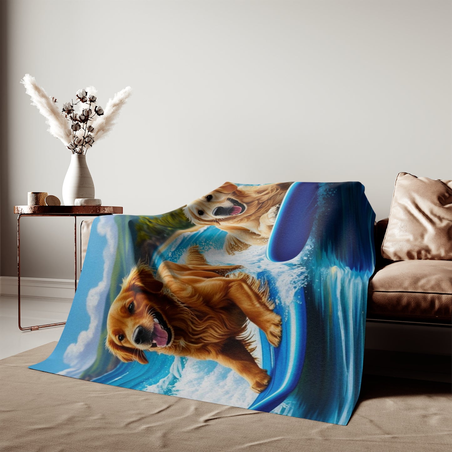Surf Dogs Sweatshirt Blanket