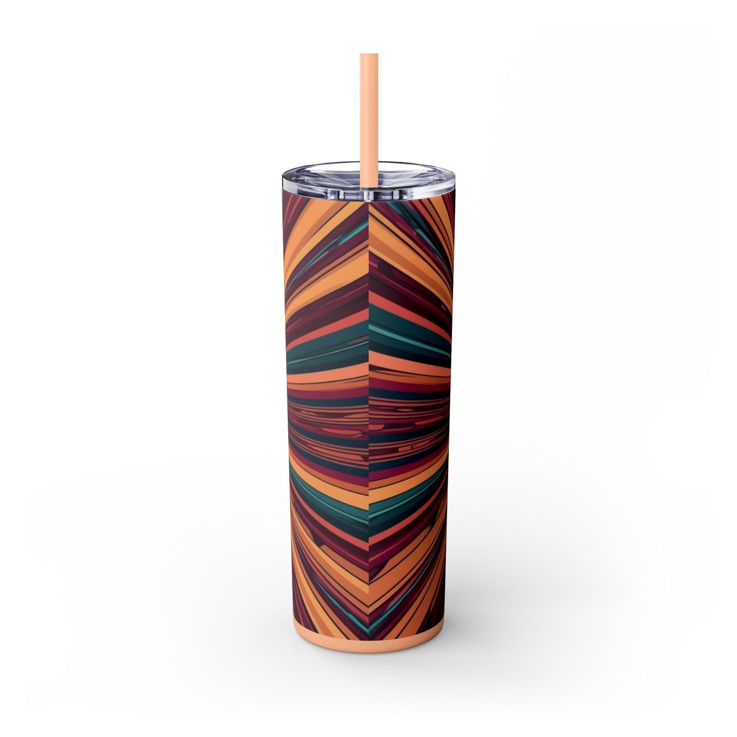 Optical Illusion Skinny Tumbler with Straw, 20oz