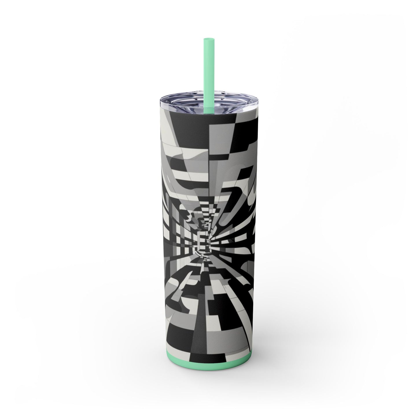 Optical Illusion Skinny Tumbler with Straw, 20oz