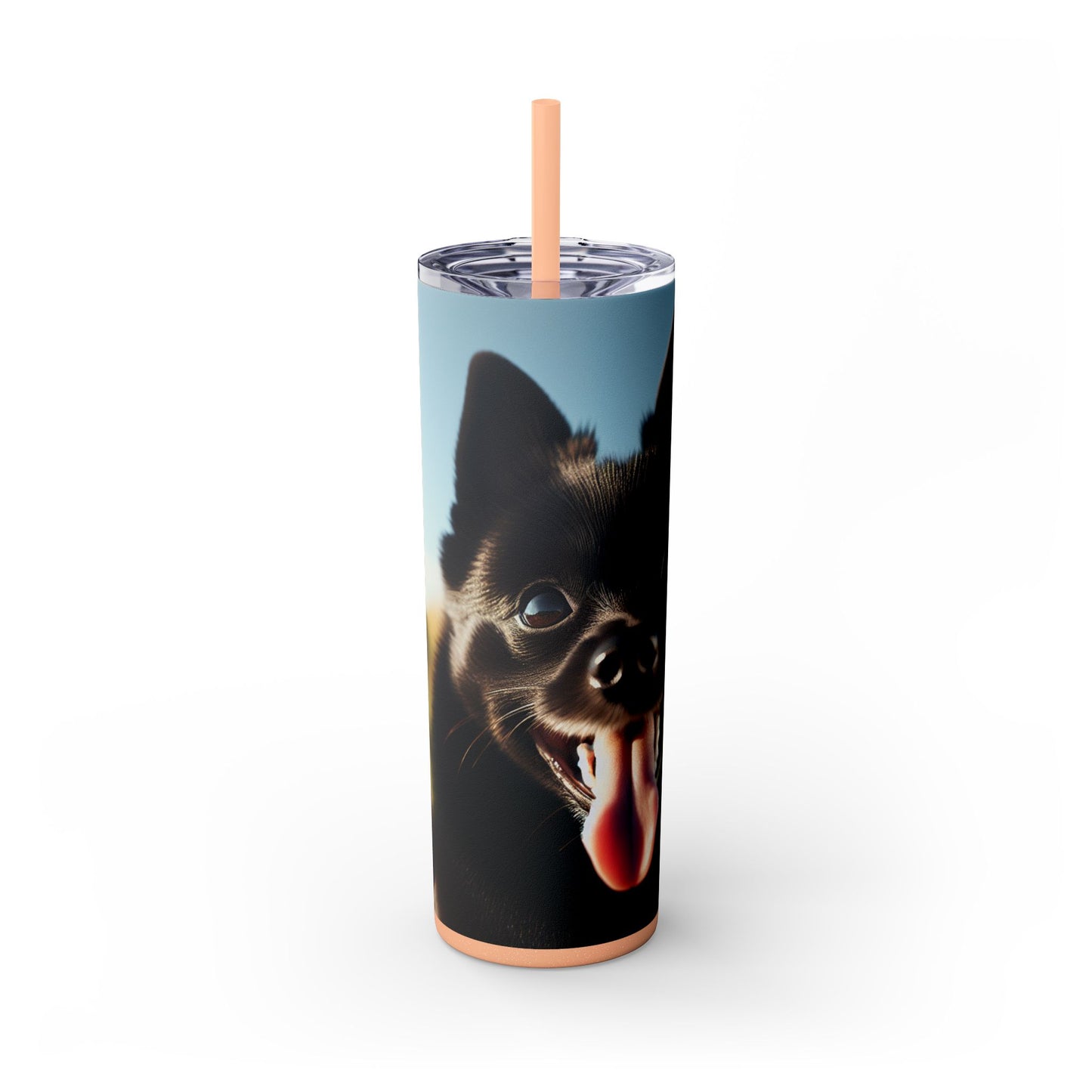 Schipperke Skinny Tumbler with Straw, 20oz