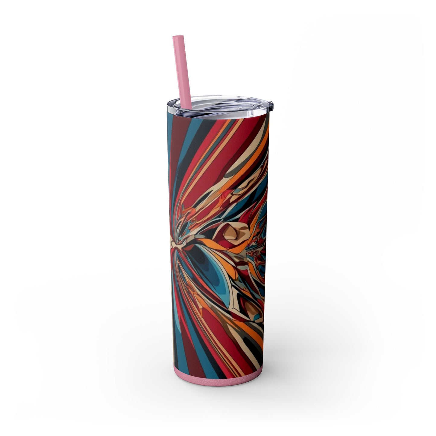 Optical Illusion Skinny Tumbler with Straw, 20oz