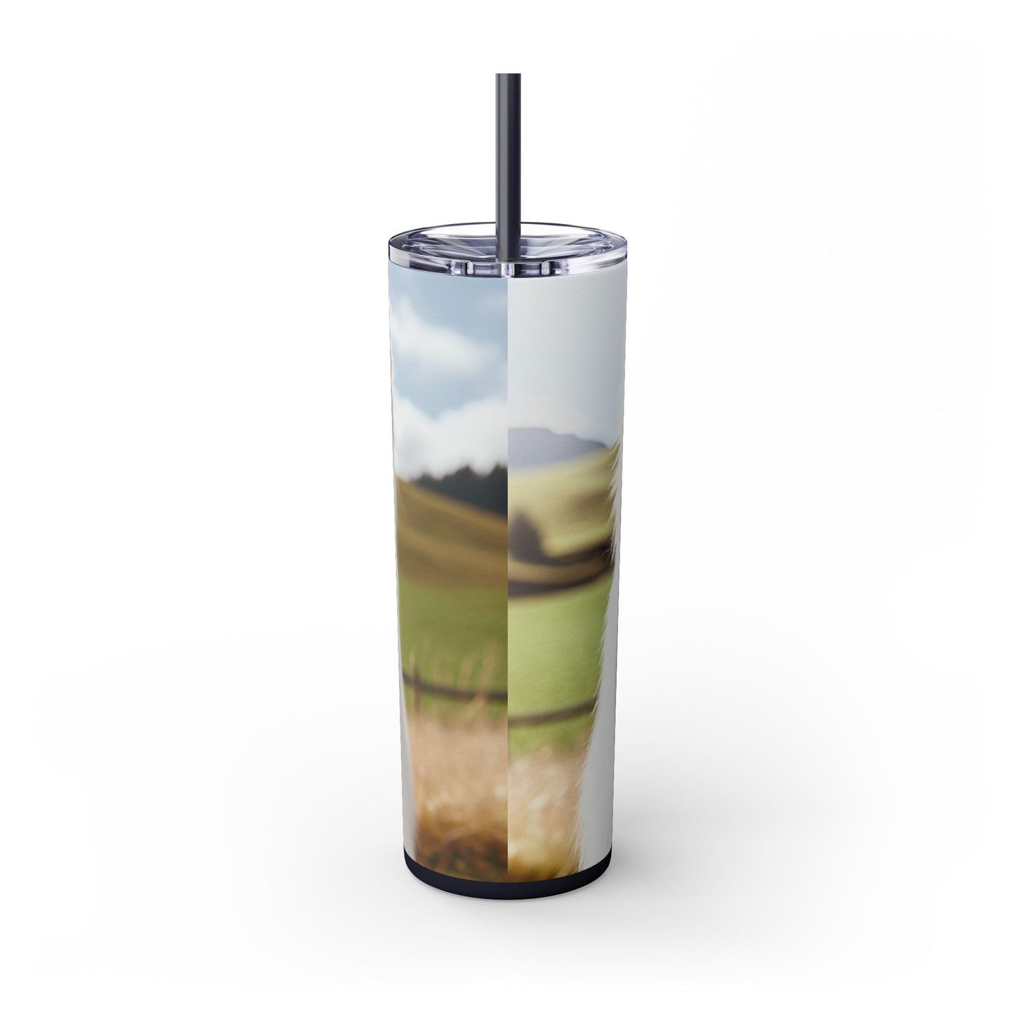 White Swiss Shepherd Dog Skinny Tumbler with Straw, 20oz