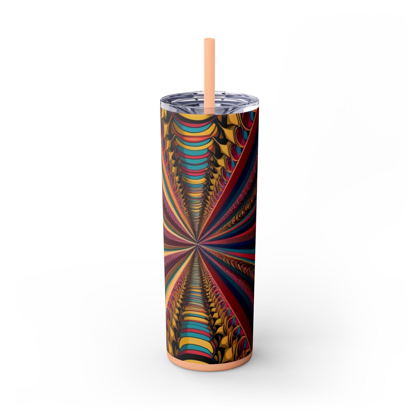 Optical Illusion Skinny Tumbler with Straw, 20oz