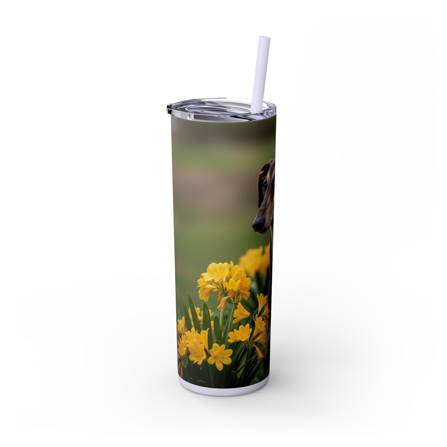 Sloughi Skinny Tumbler with Straw, 20oz