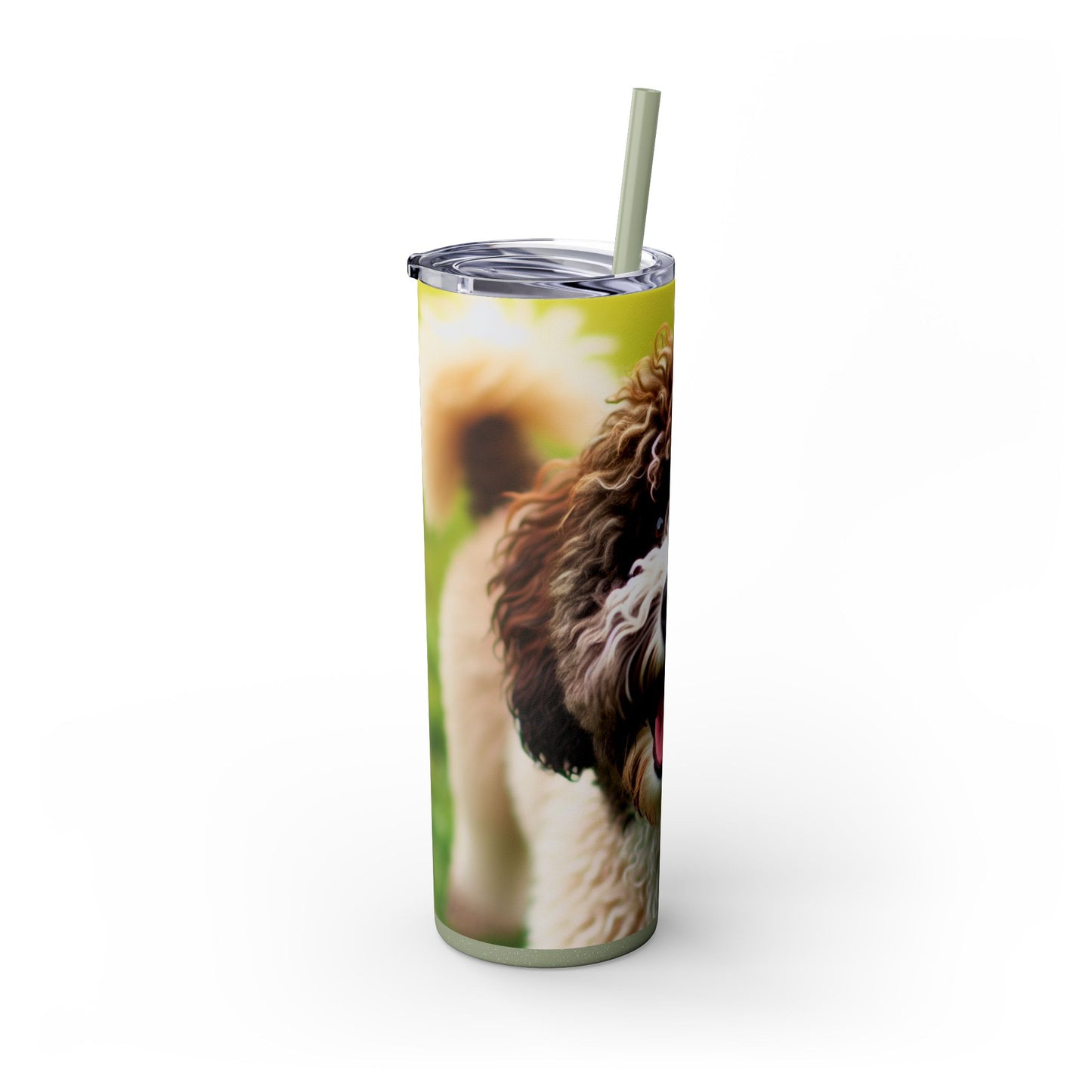 Spanish Water Dog Skinny Tumbler with Straw, 20oz