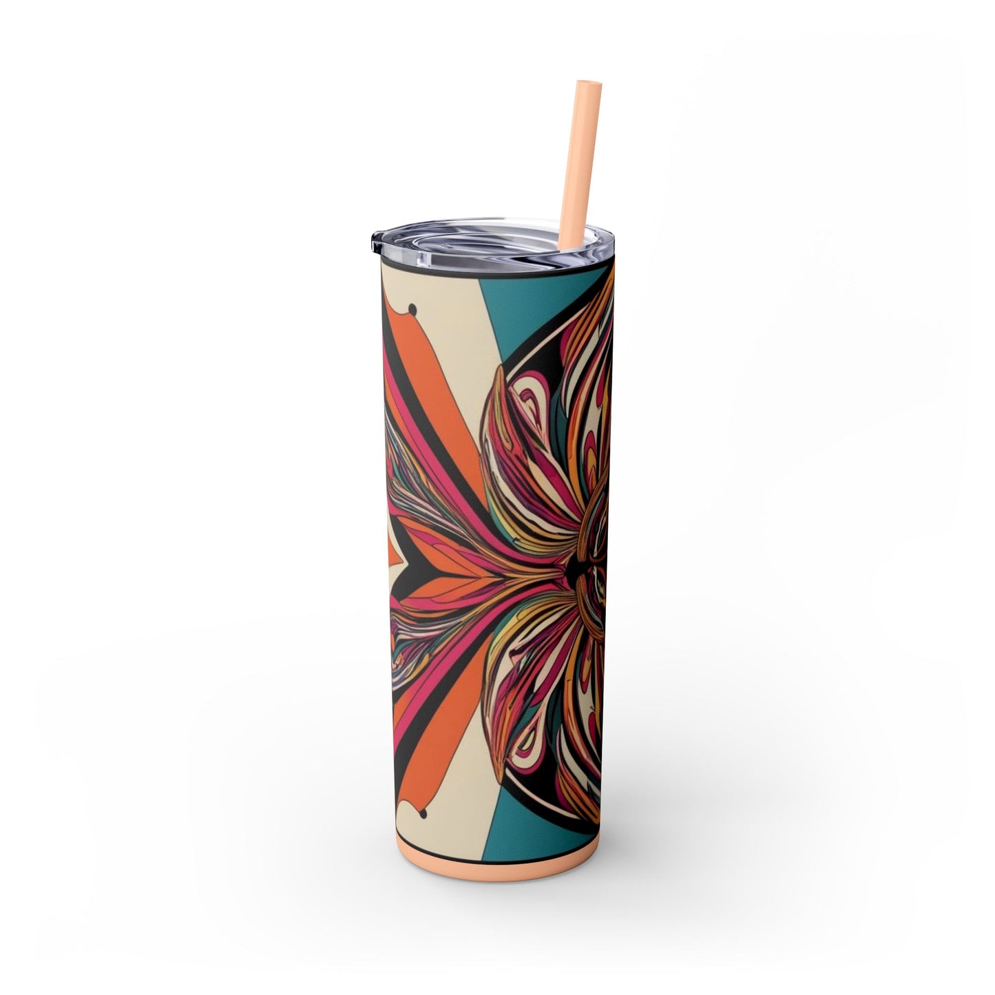 Optical Illusion Skinny Tumbler with Straw, 20oz