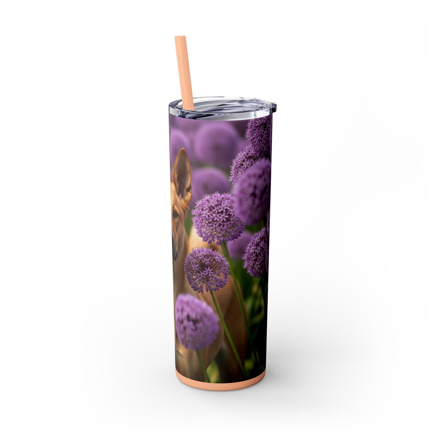 Canaan Dog Skinny Tumbler with Straw, 20oz