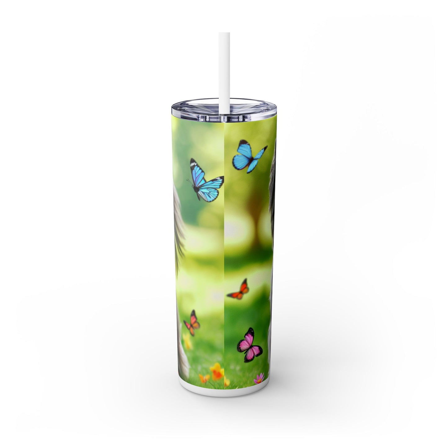 Skye Terrier Skinny Tumbler with Straw, 20oz